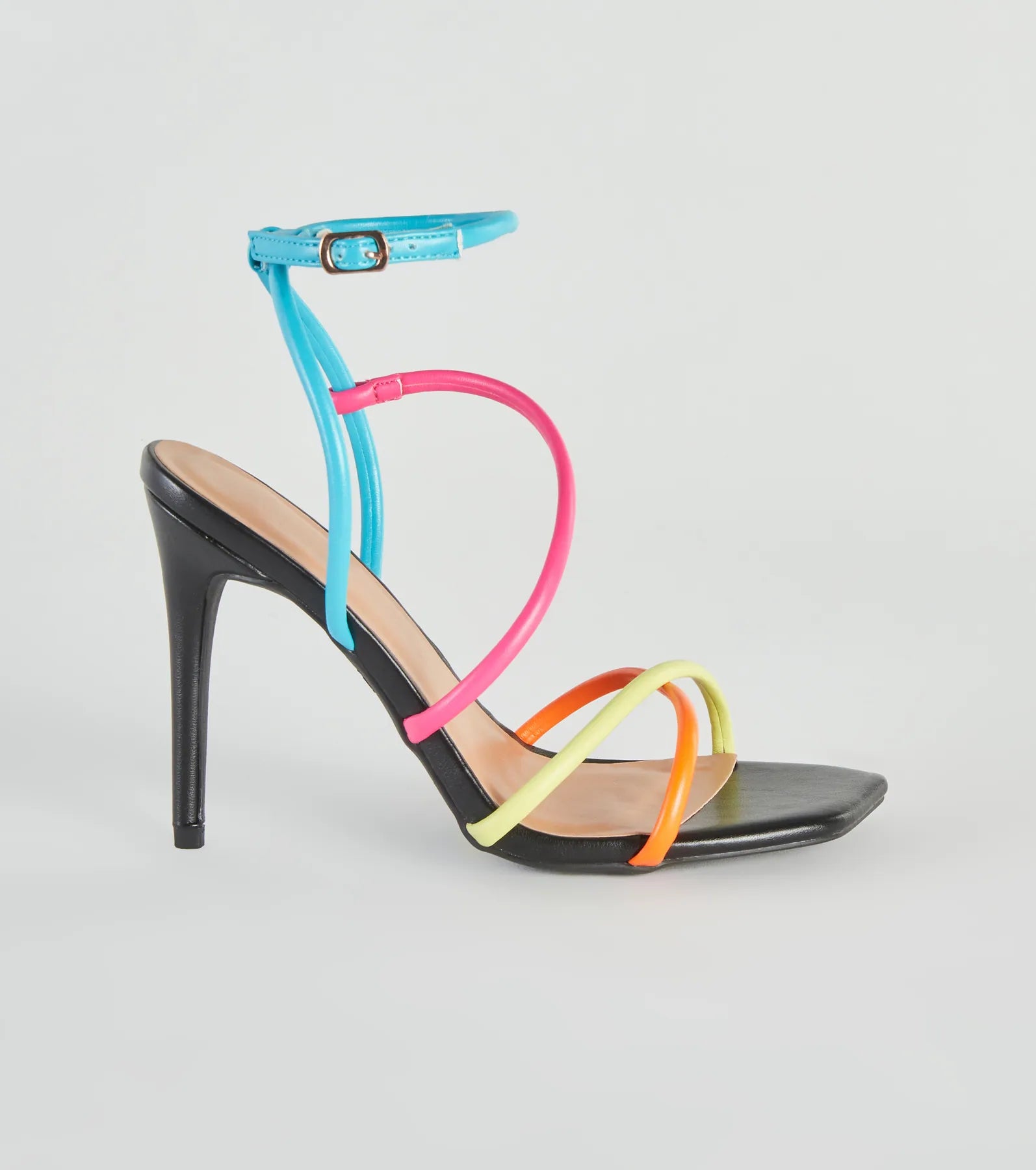 Stylish Flair Multi-Colored Strappy Stiletto Heels