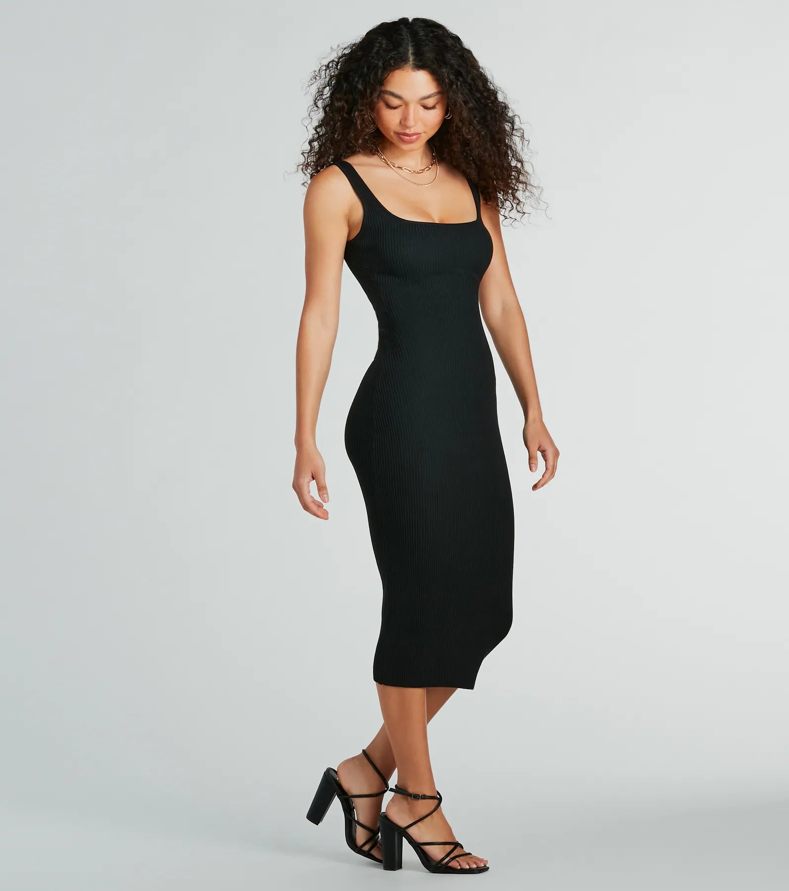 Perfect Pick Ribbed Knit Bodycon Midi Dress