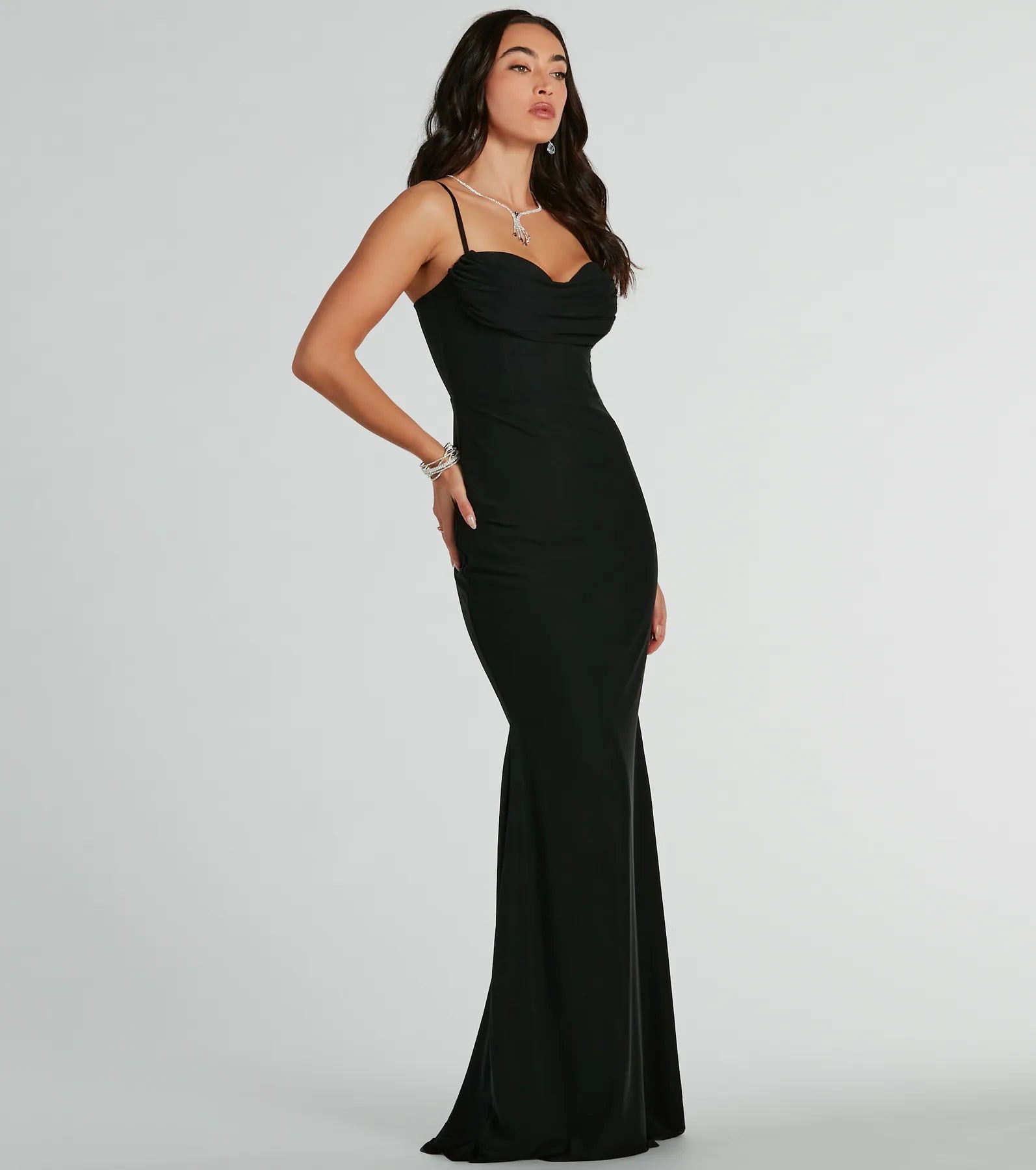 Deana Formal Mesh Corset Mermaid Long Dress