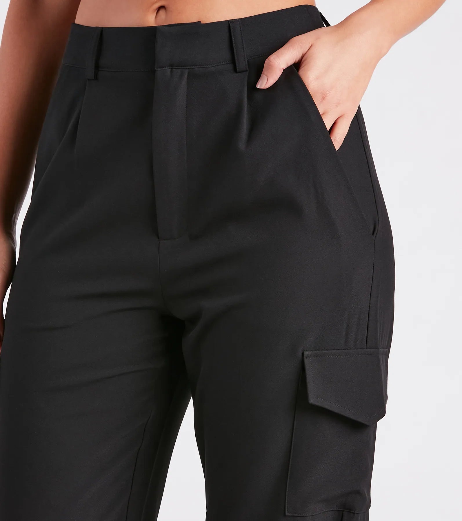 Cool Sophistication High Rise Cargo Trouser Pants