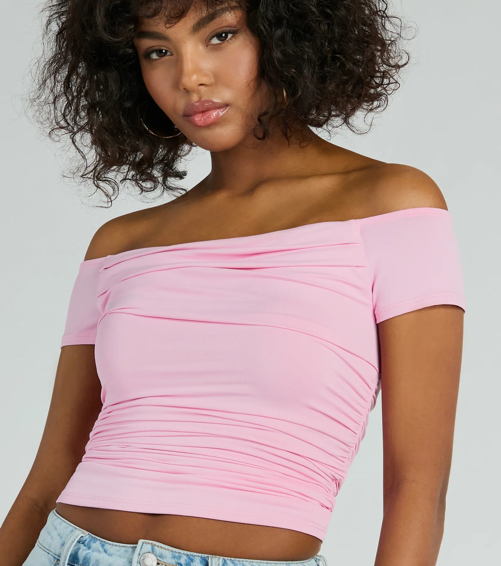 Simply Flawless Off-The-Shoulder Crop Top