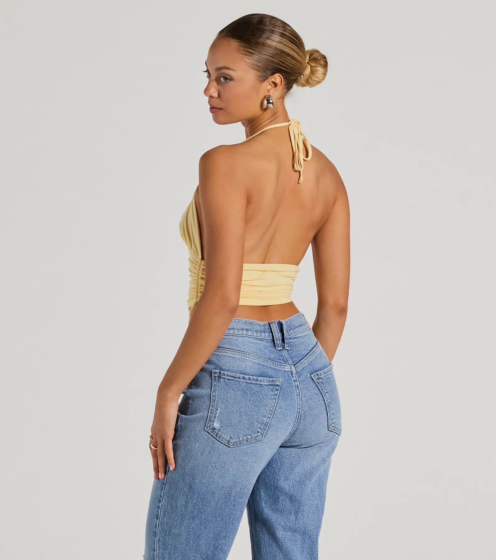 Have It All V-Neck Halter Crop Top