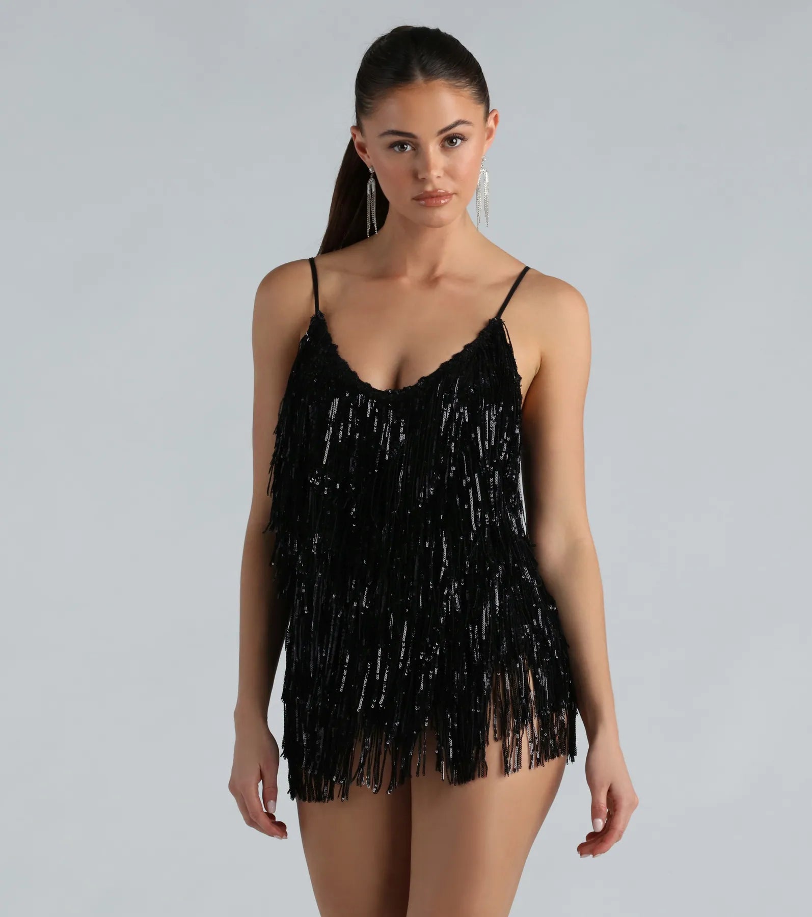 Spark Up The Glamour Sequin Fringe Romper