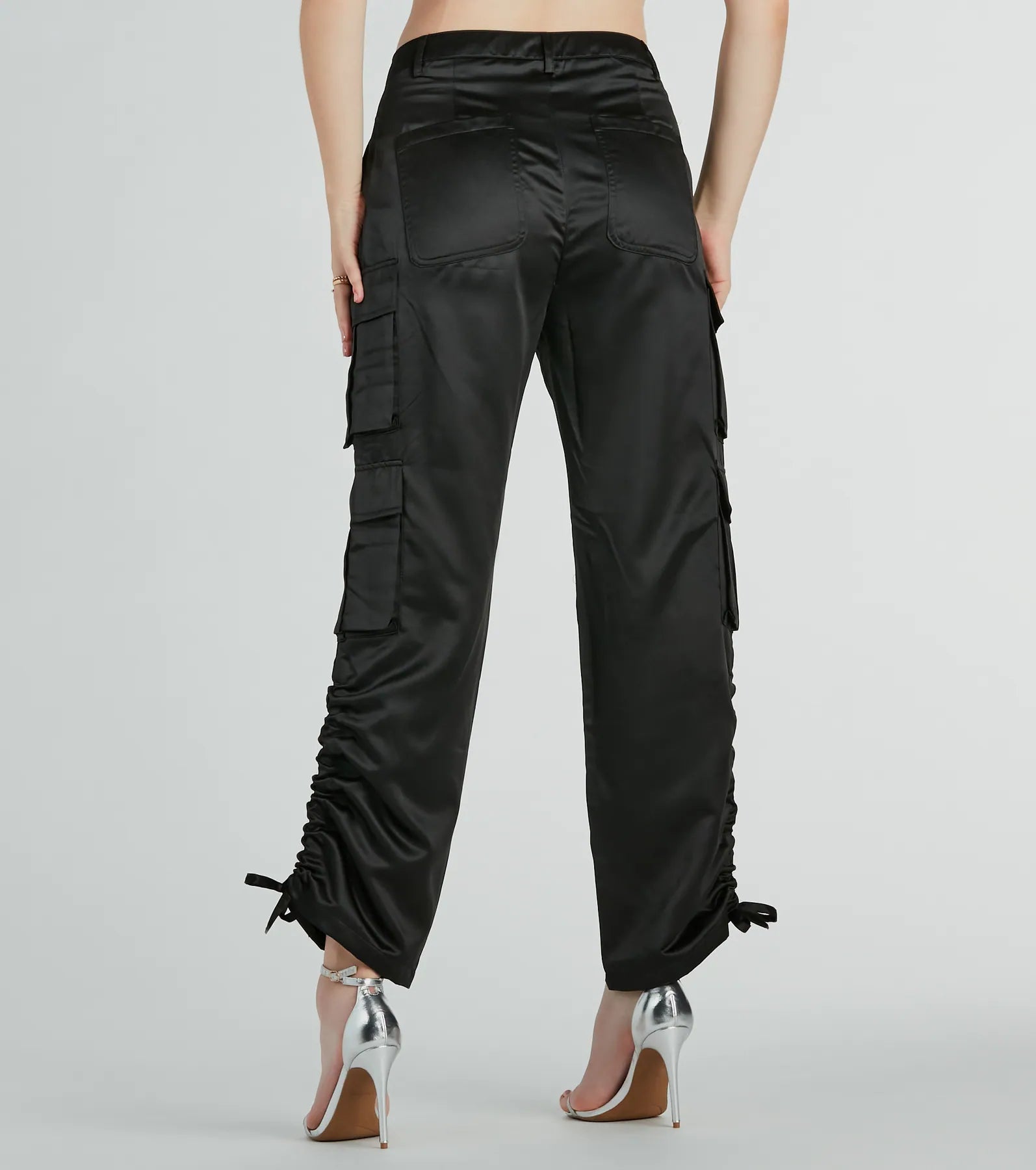 Trendy Babe Satin Cargo Pants