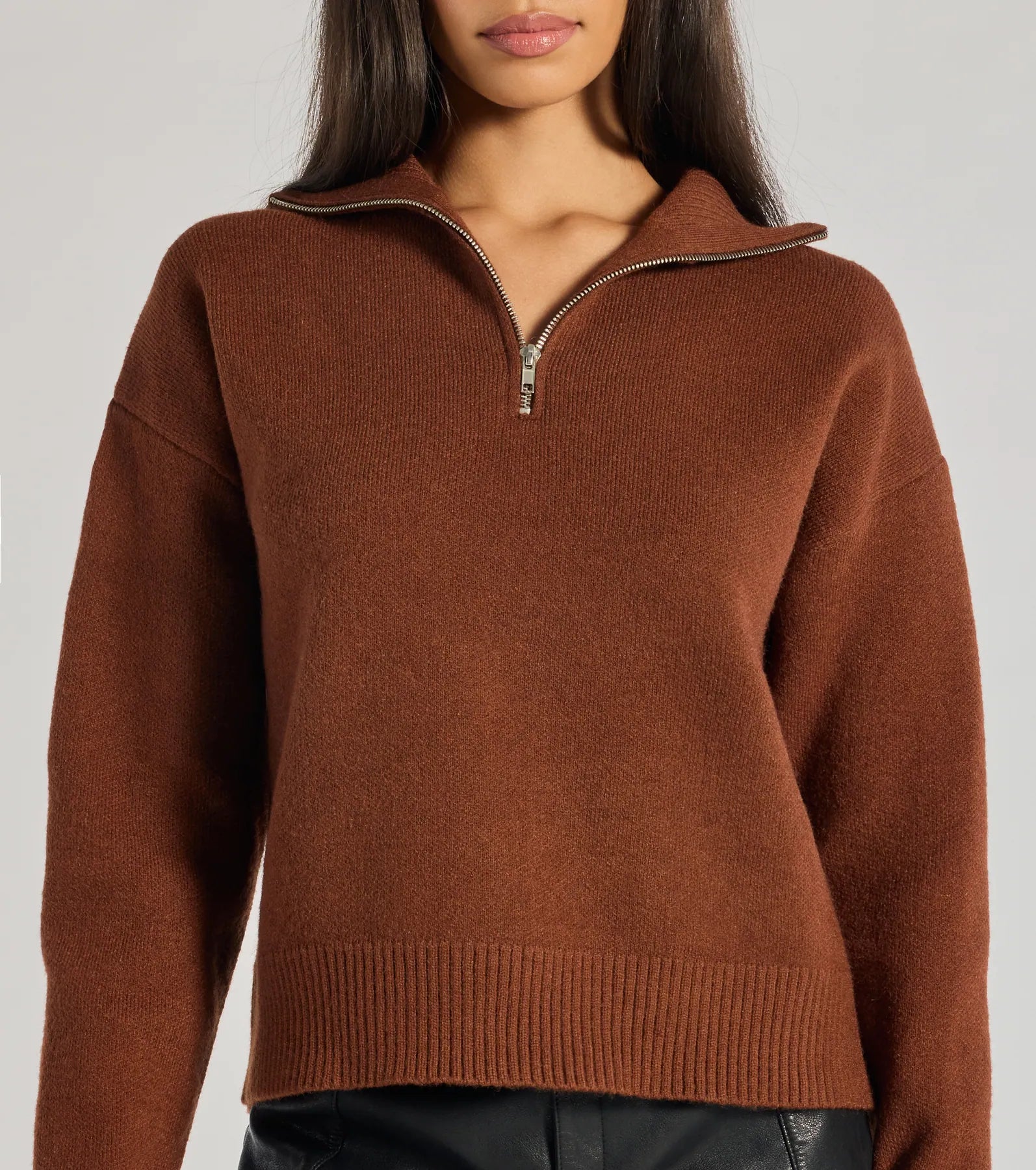 Cozy Staple Ribbed Knit Pullover Sweater