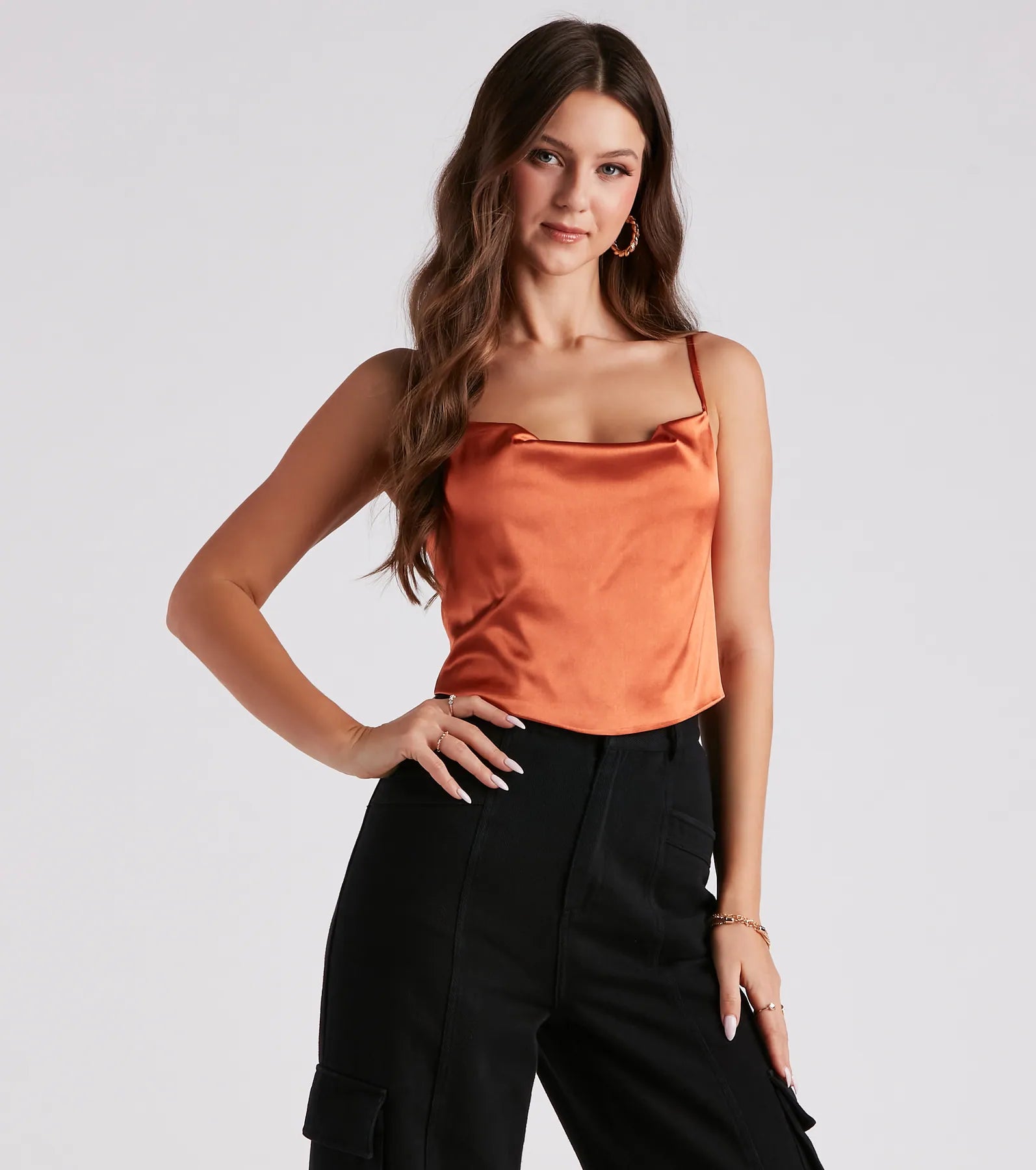 Love Affair Satin Tie-Back Top