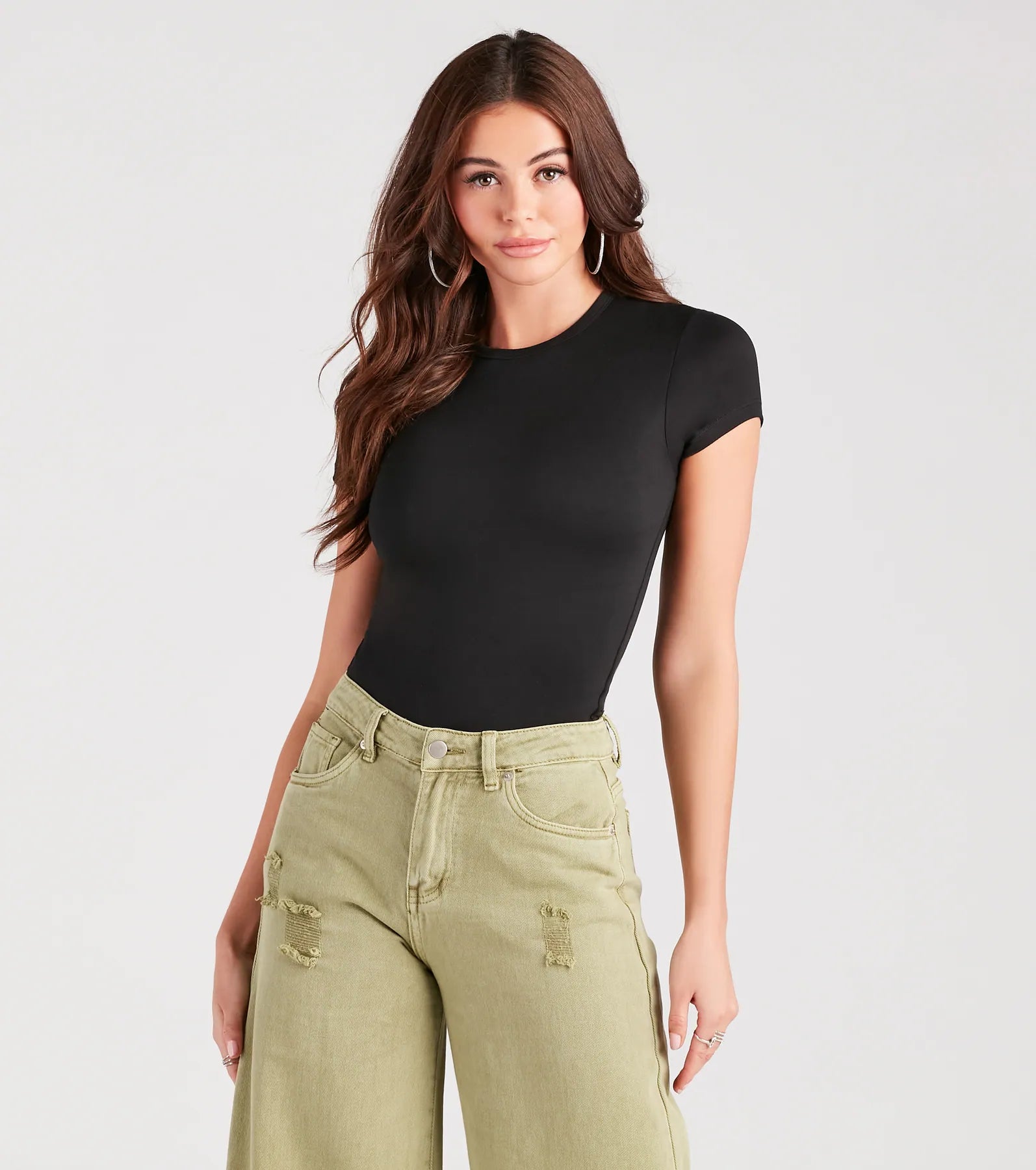 Casually Cute Basic Short Sleeve Bodysuit