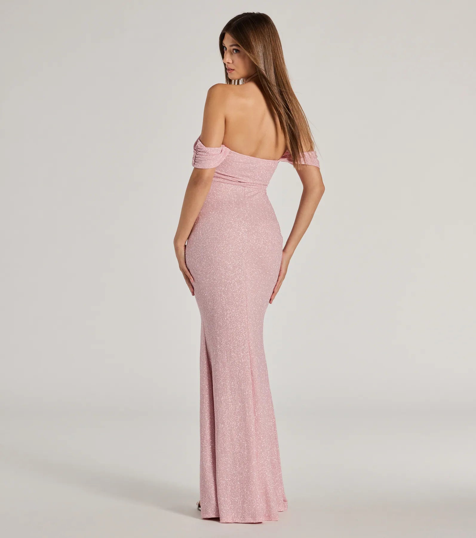 Tamara Off-The-Shoulder Mermaid Glitter Formal Dress