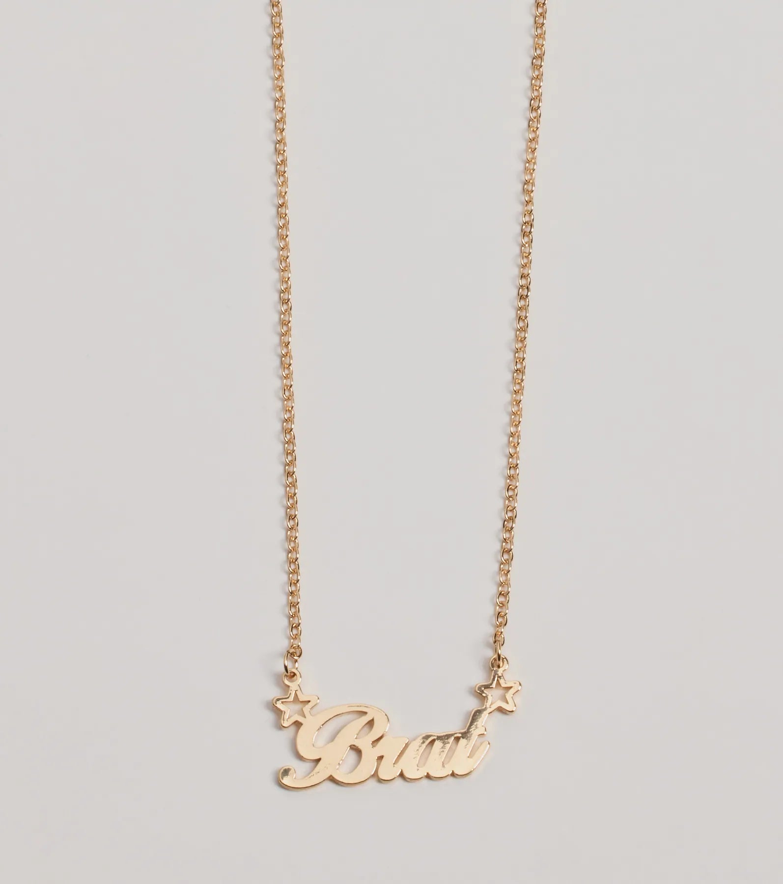 Brat Script Dainty Chain Necklace