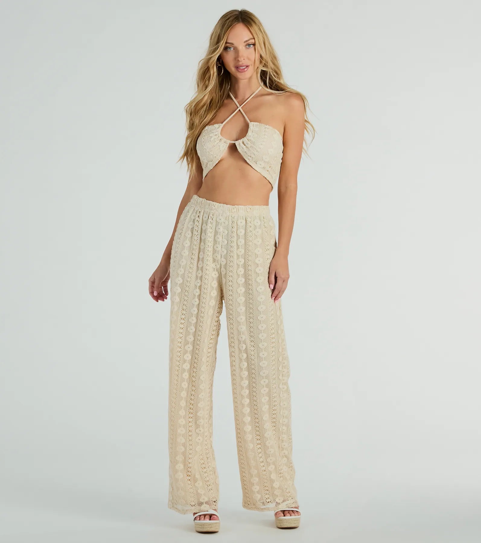 Sunshine Livin' High Rise Palazzo Crochet Pants