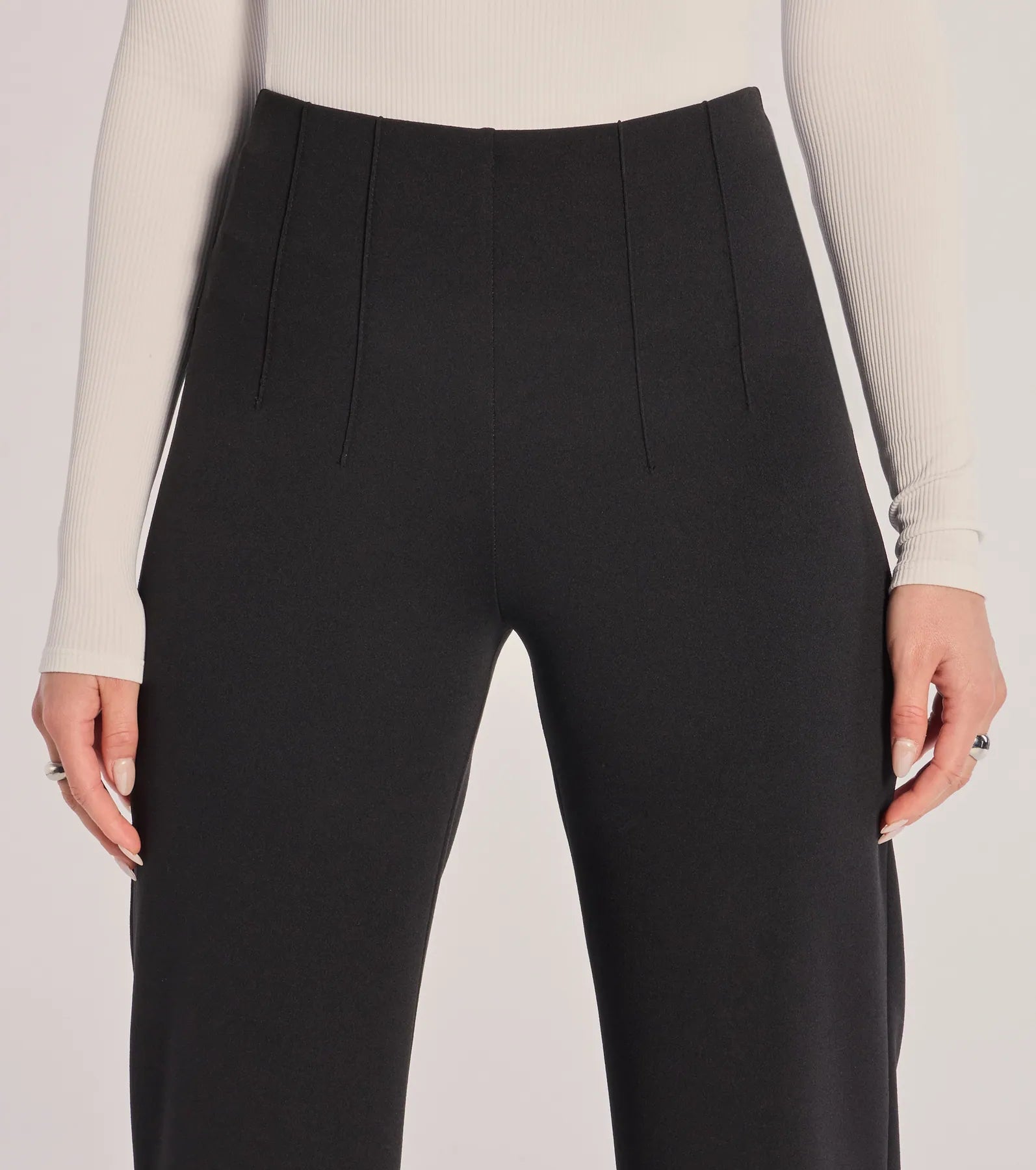 Nine To Five Straight-Leg Crepe Trouser Pants