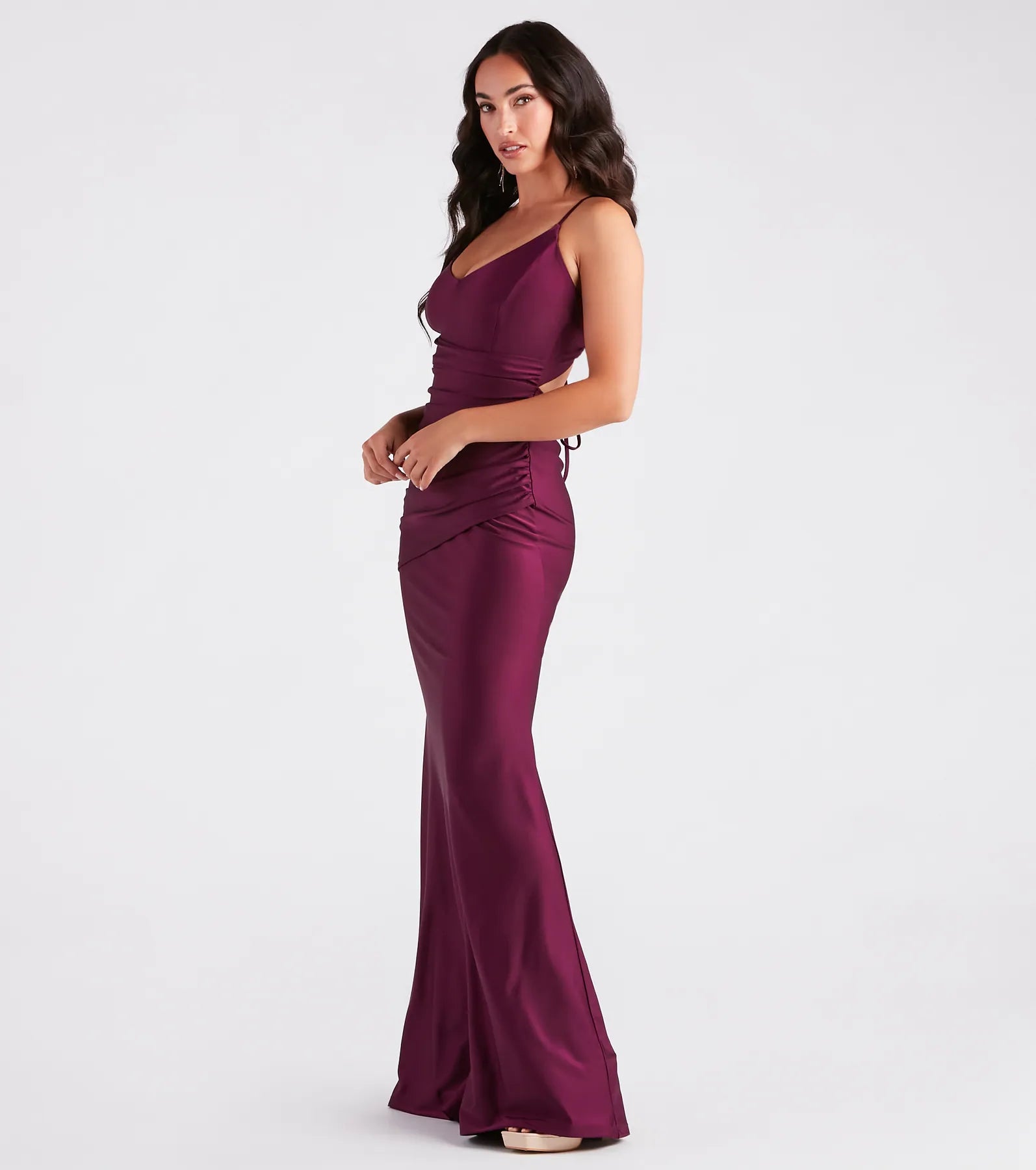 Jordan Formal Strappy Back Ruched Mermaid Dress