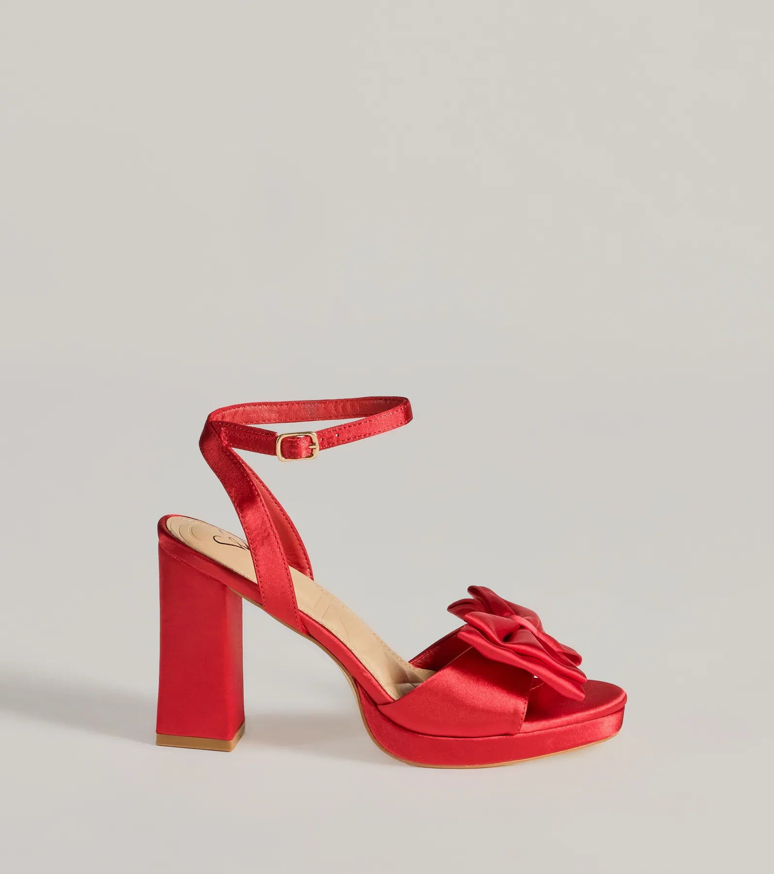 Icon Era Satin Bow Strap Platform Heels