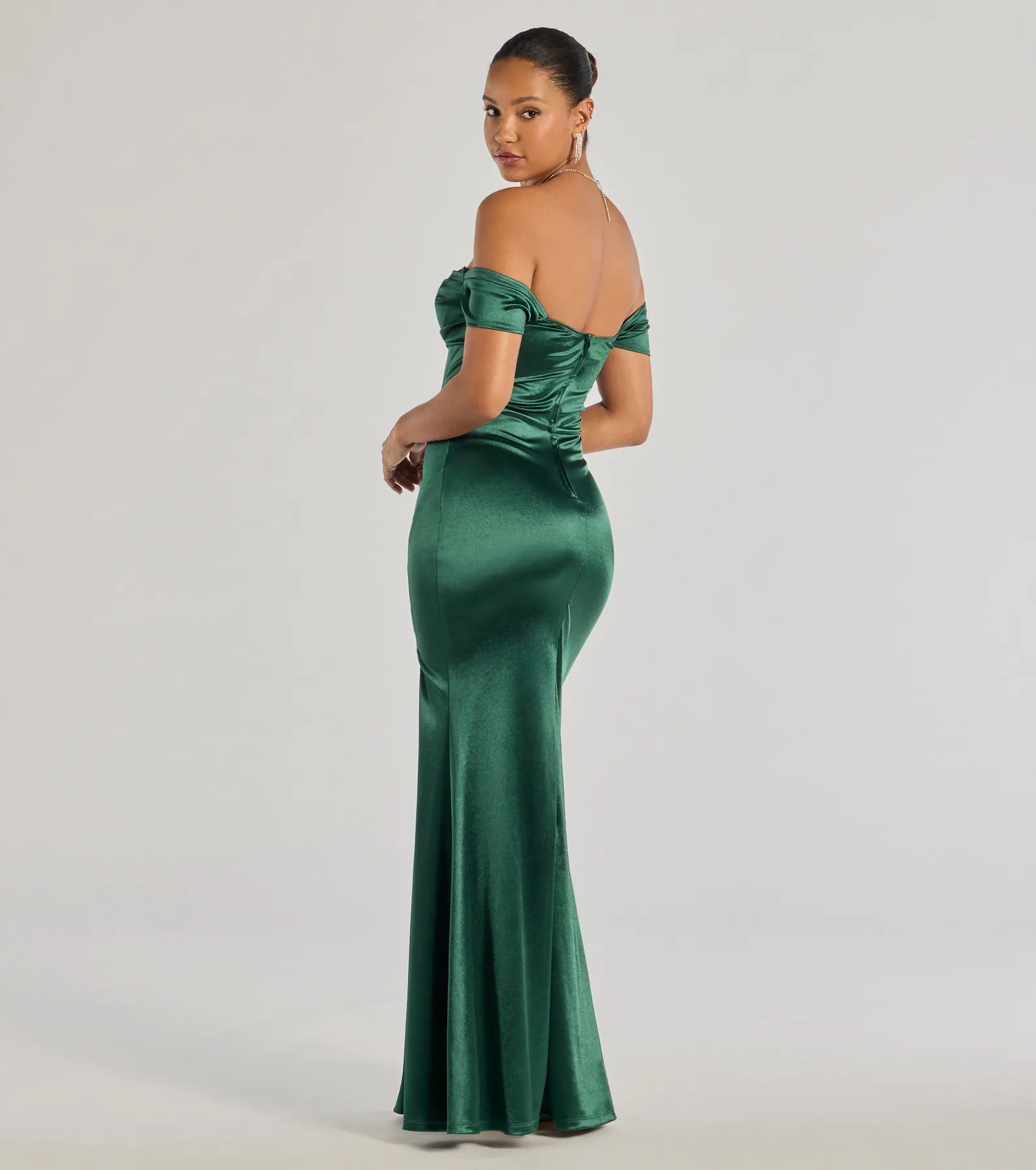 Laura Off-The-Shoulder Mermaid Satin Formal Dress