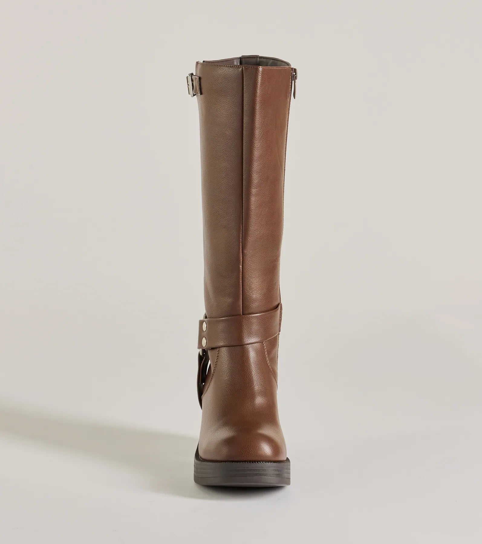 Chic Edge Under-The-Knee Moto Platform Boots