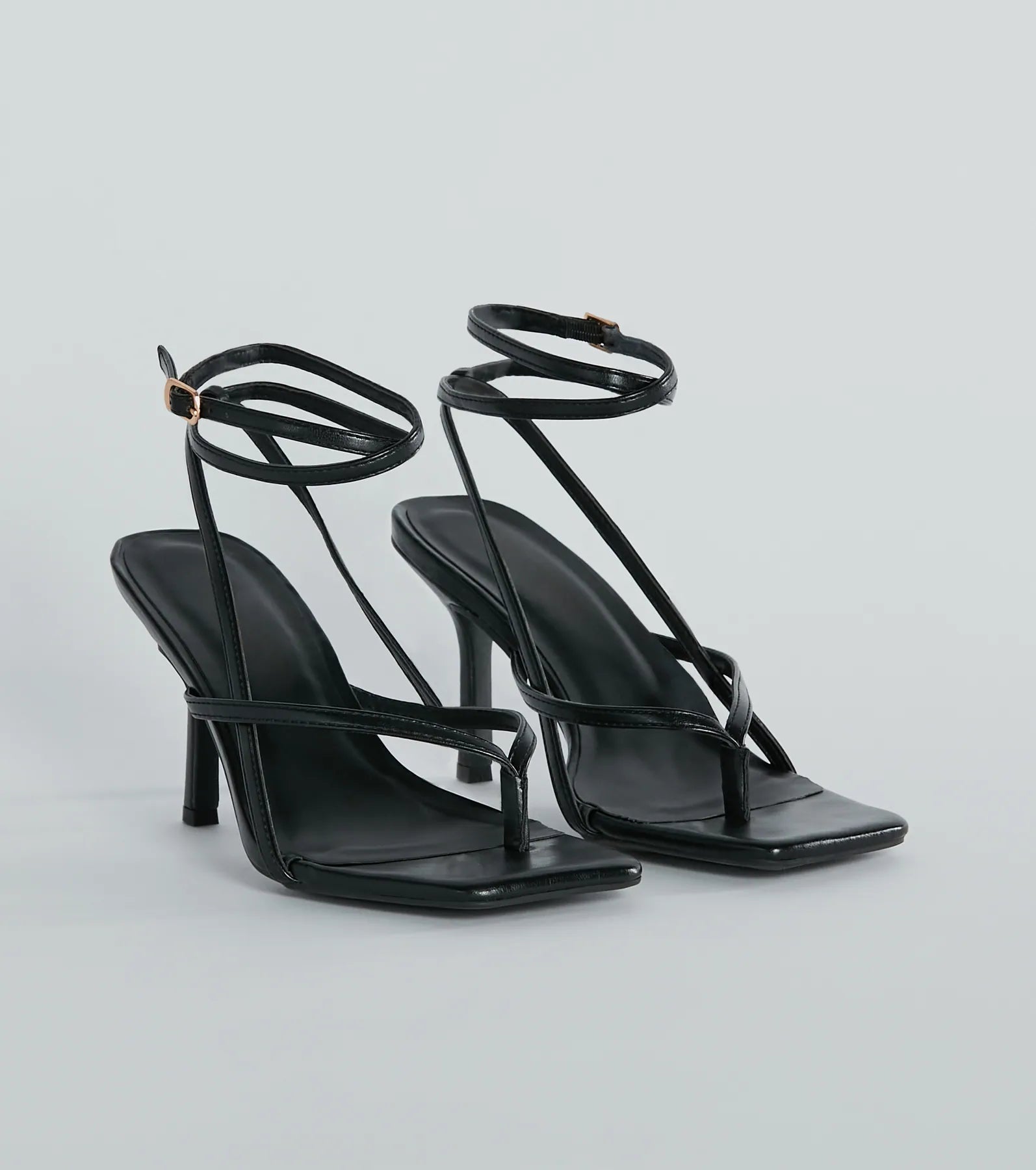 Eye-Catching Pop Strappy Thong Stiletto Sandals