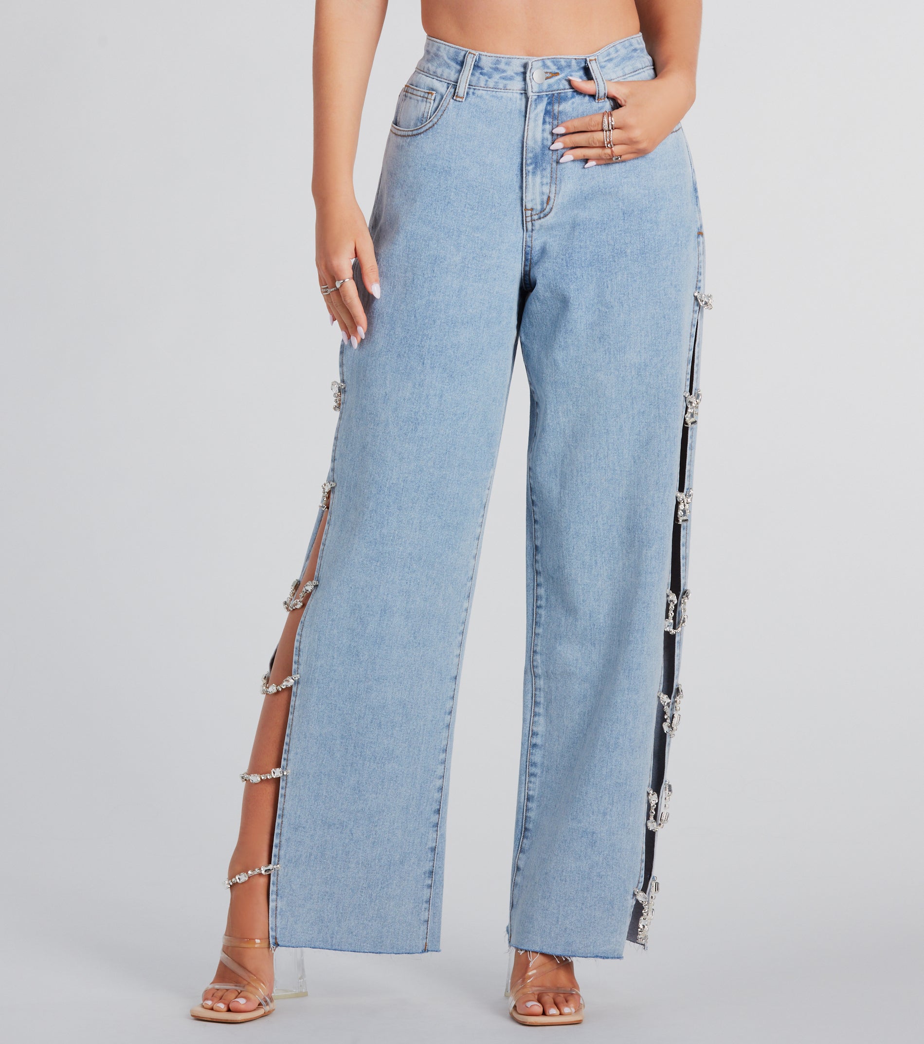 Glam Crush High-Rise Gemstone Denim Jeans