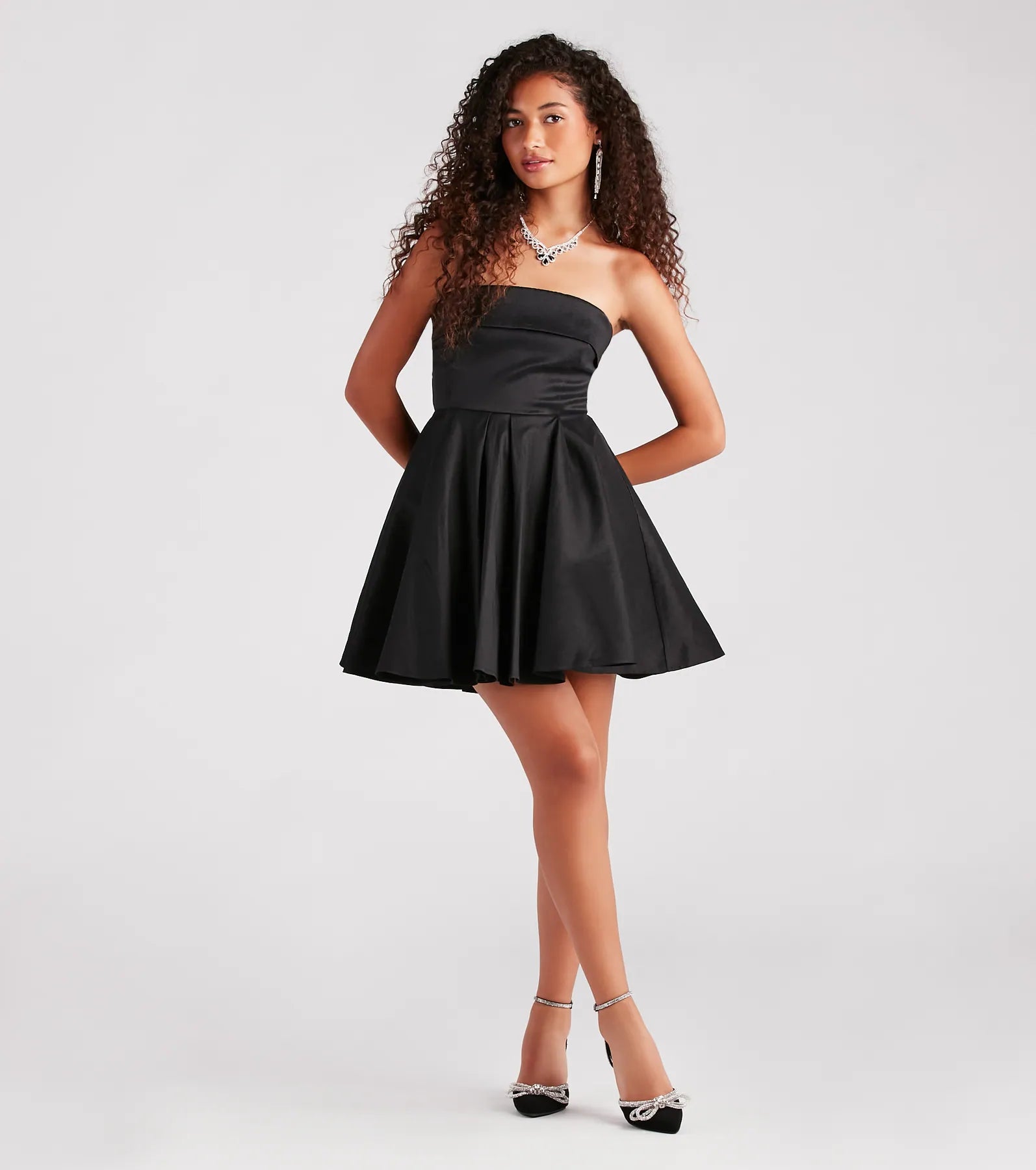 Francie Taffeta Strapless A-Line Dress