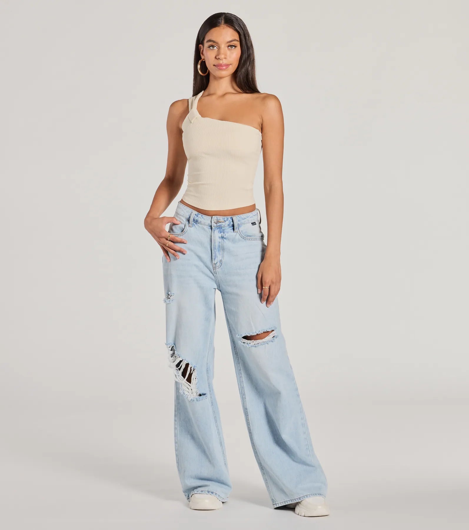 Cutely Charming One-Shoulder Crop Top