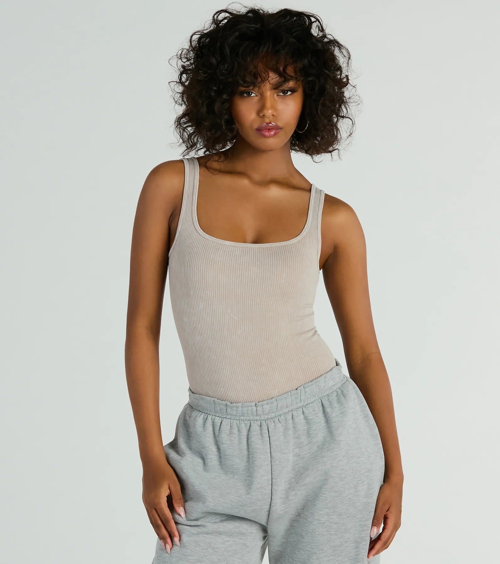 Simply Effortless Square Neck Rib Knit Bodysuit