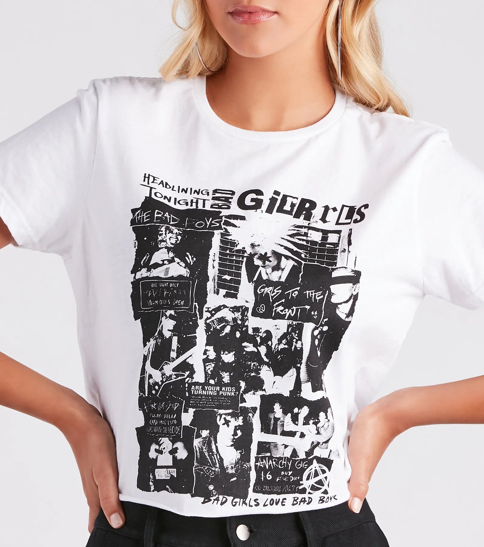 Punk Rock Girl Cropped Graphic Tee