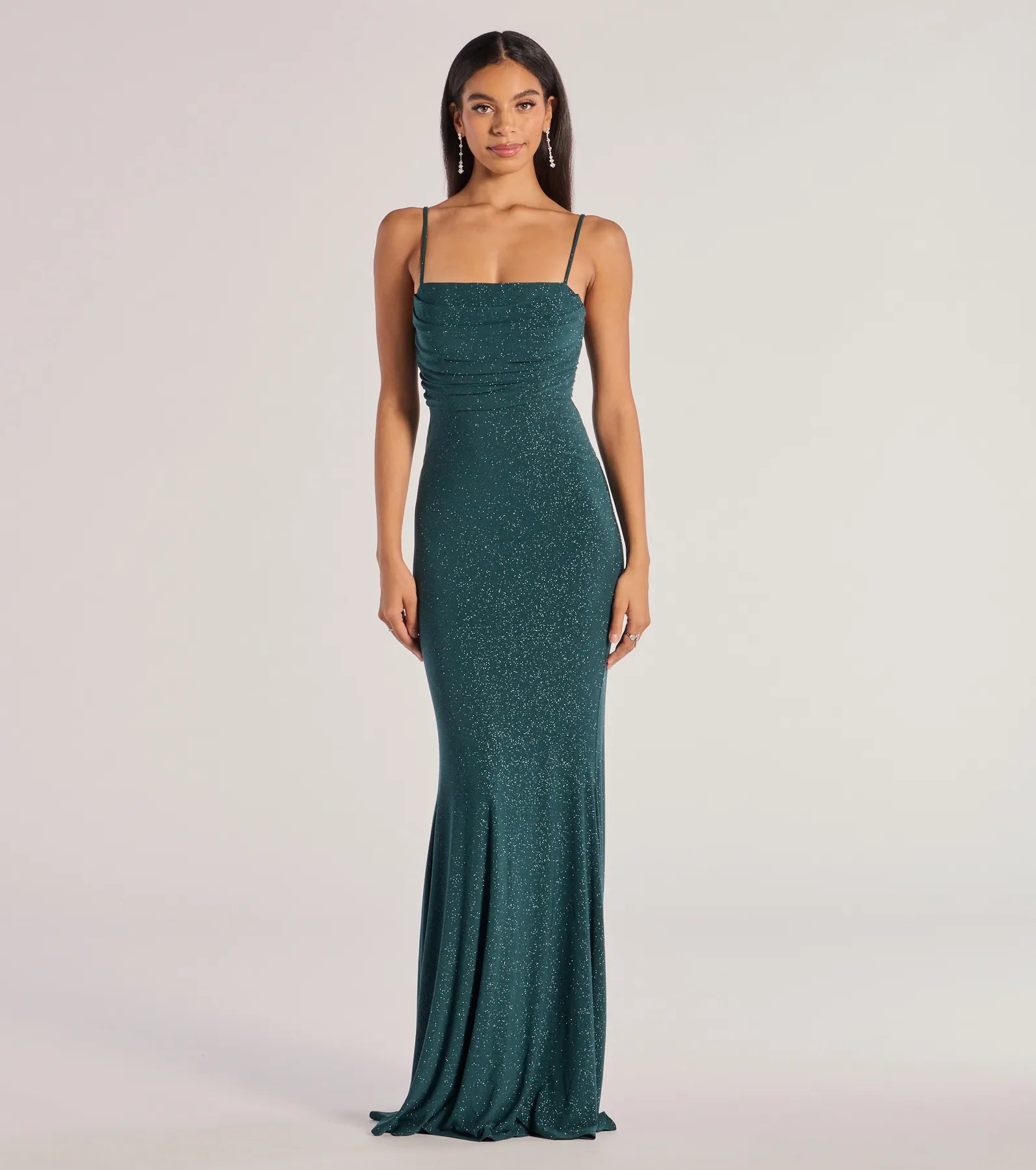 Colleen Lace Up Mermaid Glitter Formal Dress