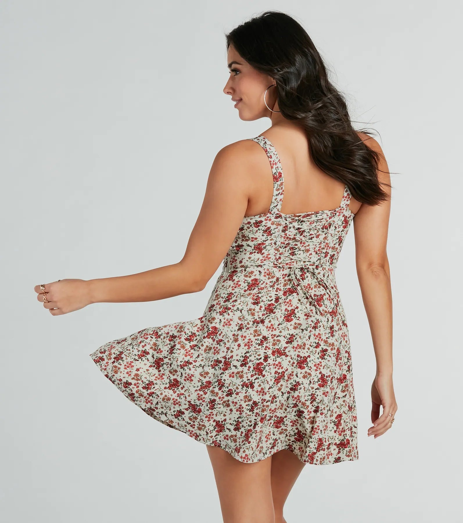 Love's In The Air Floral Chiffon A-Line Dress