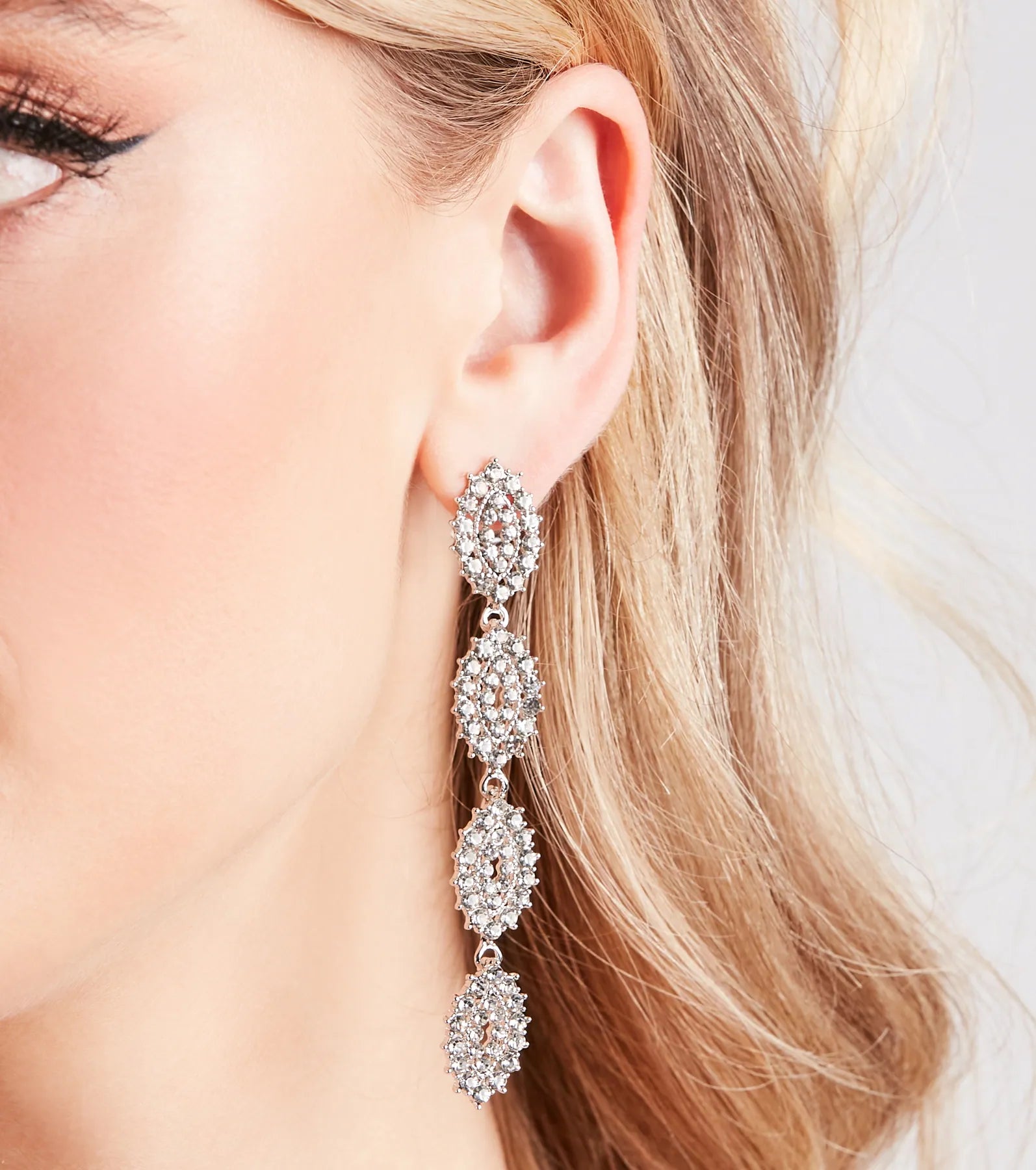 Dreamy Glamour Rhinestone Duster Earrings