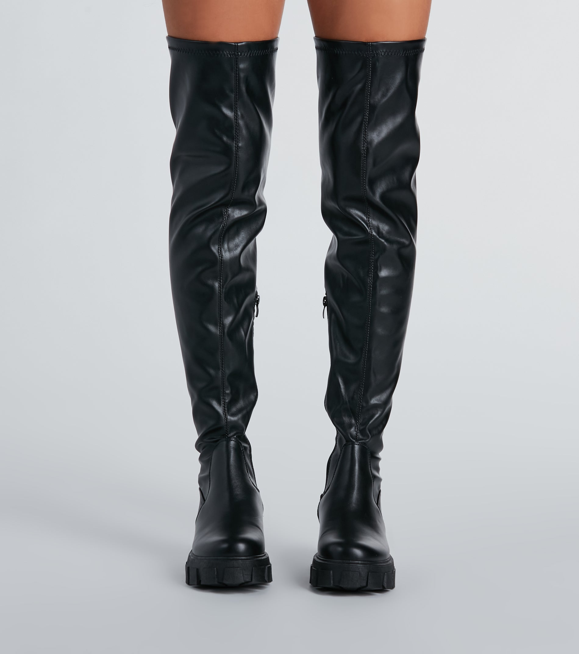 In Command Platform Faux Leather Over-The-Knee Boots