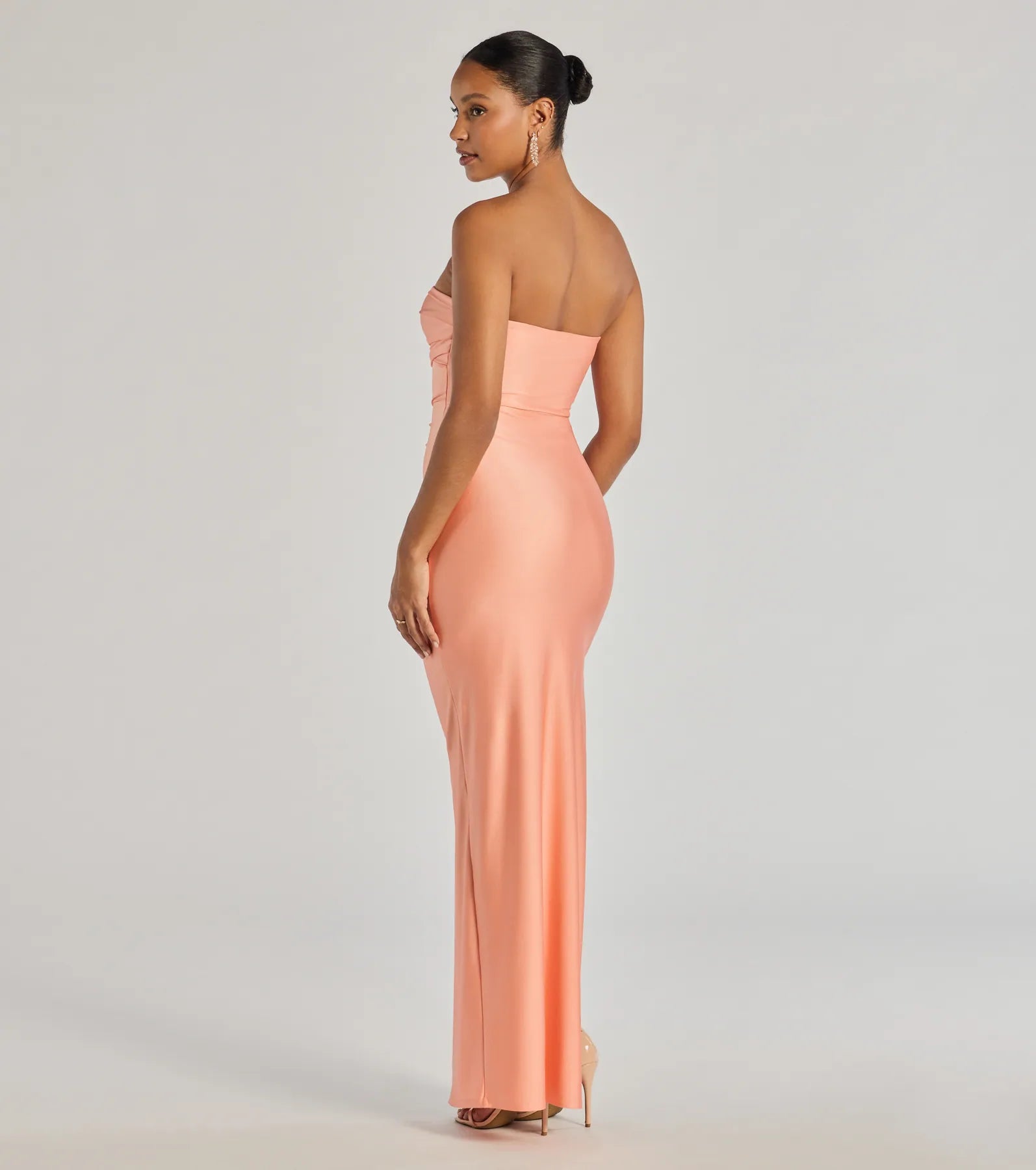 Anisley Strapless High Slit Slim Formal Dress