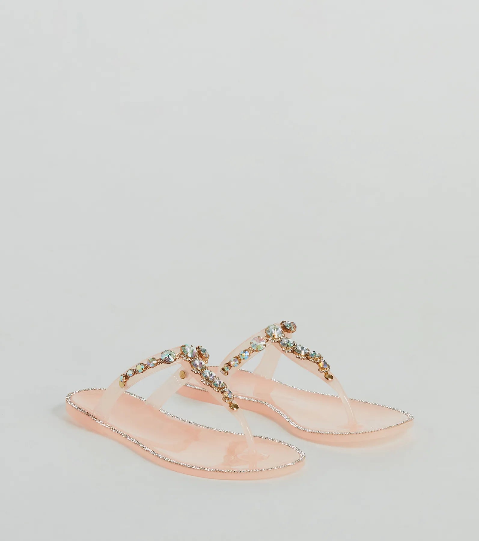 Glam Up Gemstone Strap Jelly Sandals