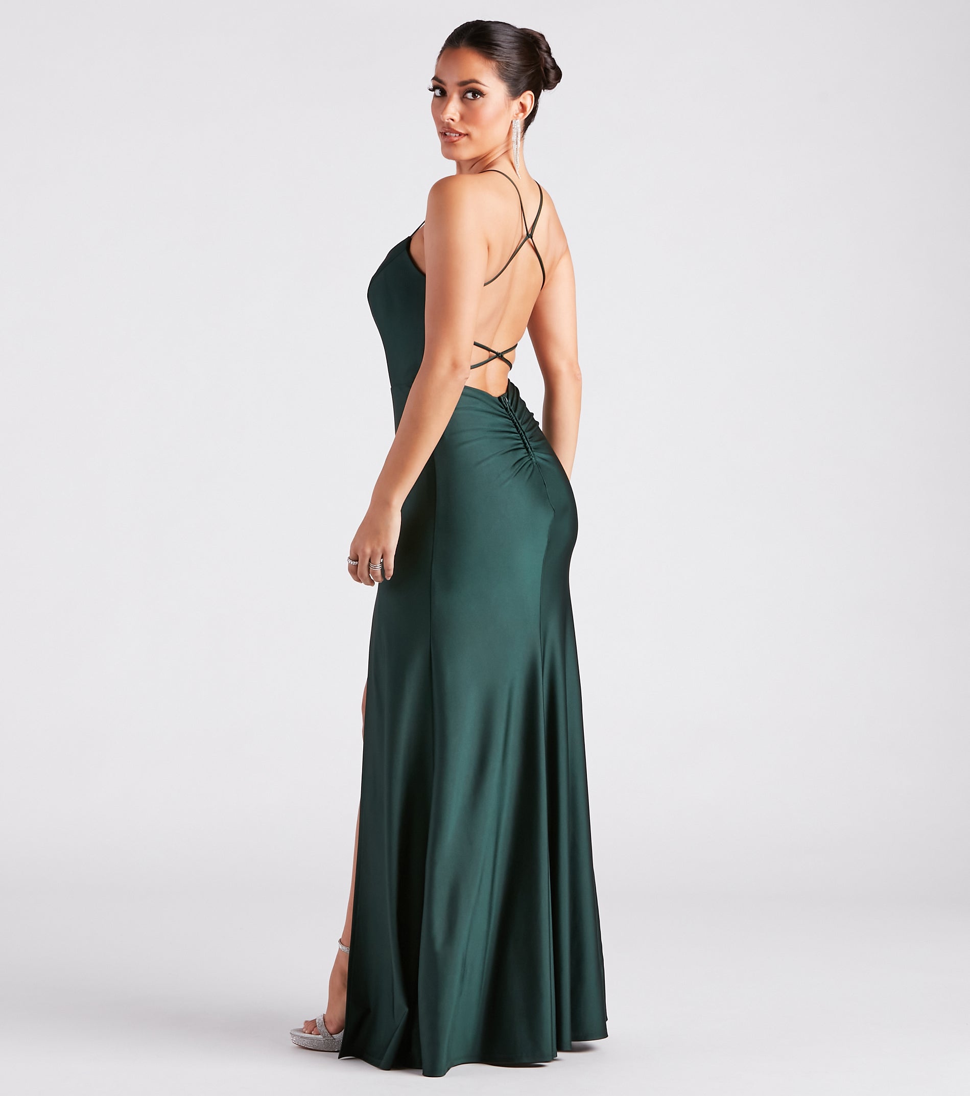 Emerson Strappy Back High Slit Formal Dress