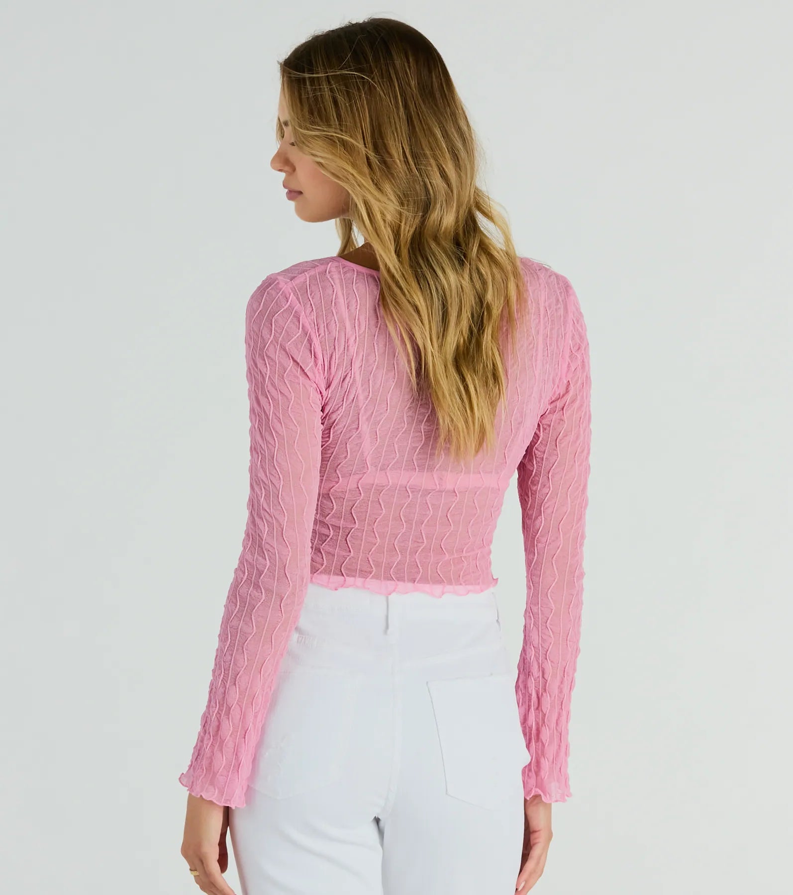 Don't Tempt Me Textured Slit Crop Top