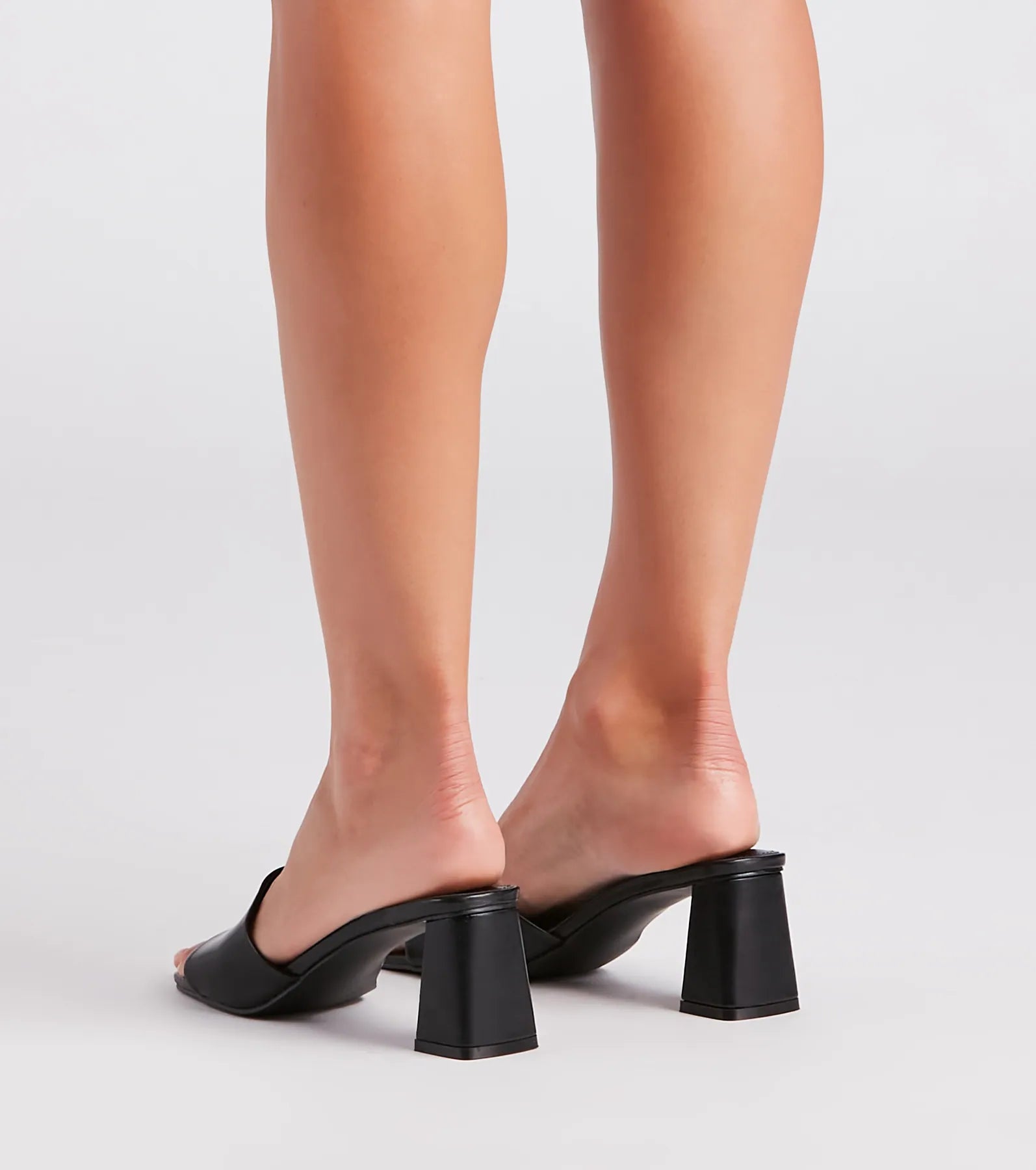 Step In Style Square Toe Block Heel Mules