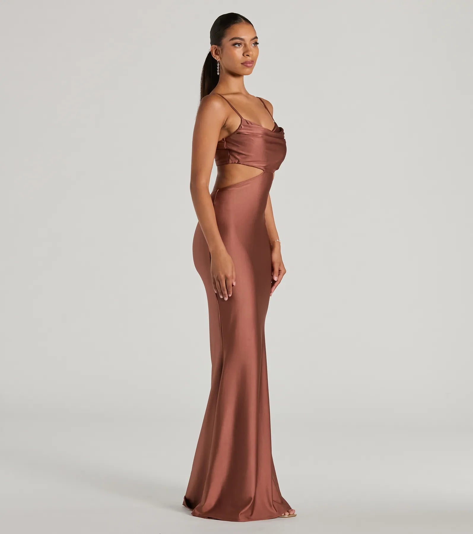 Jasmin Cowl Neck Cutout Mermiad Formal Dress