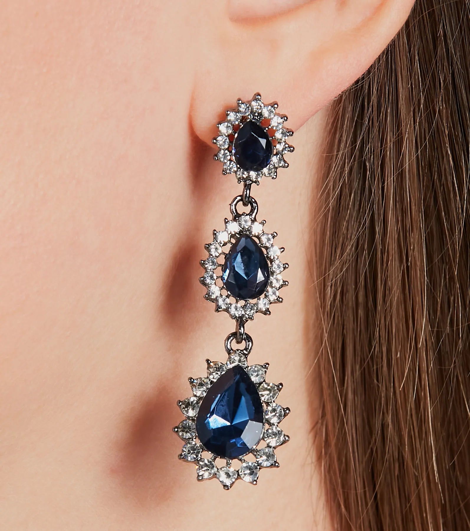 Lovely In Linear Colored Gem Earrings