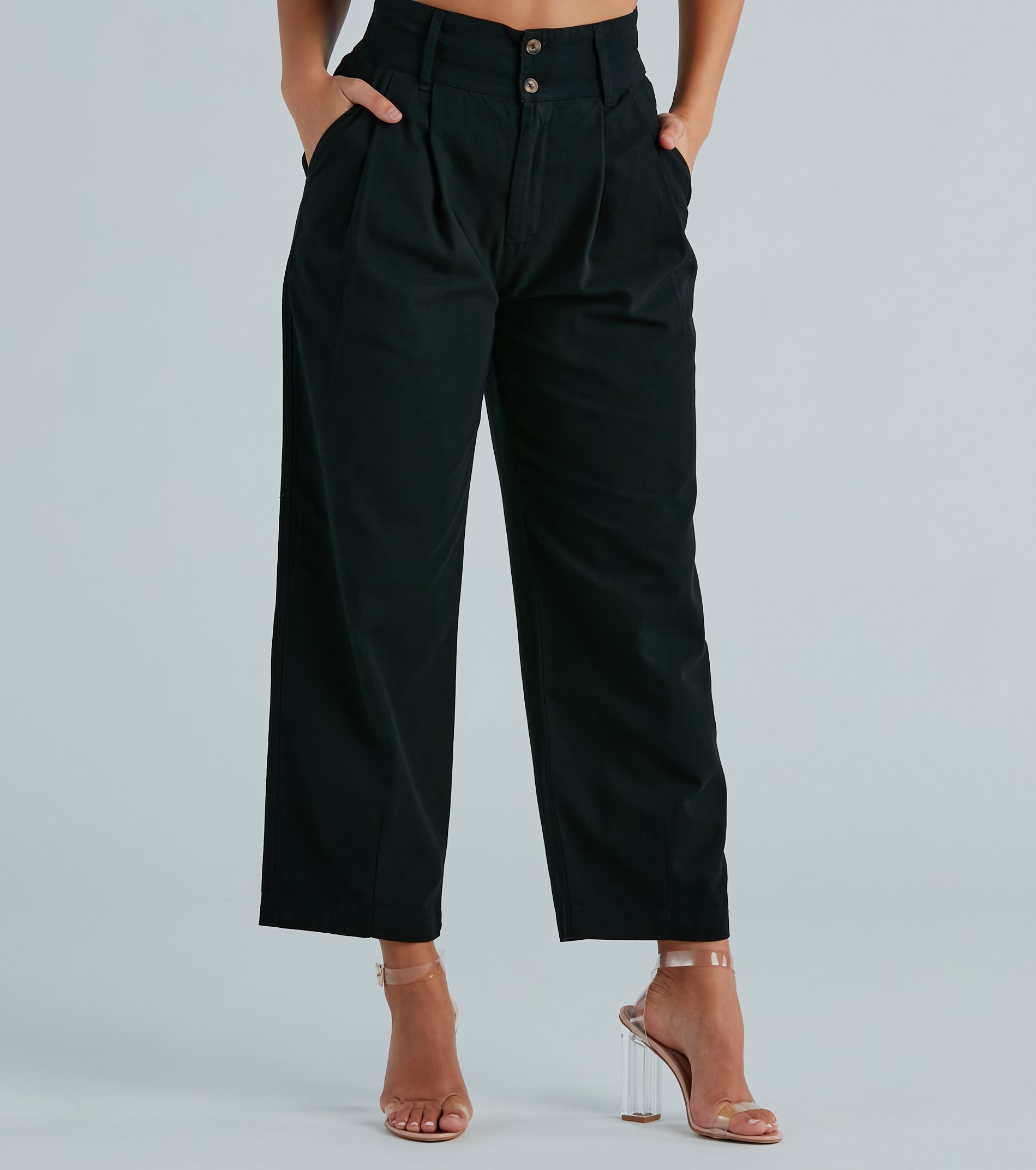 Effortless Ease Wide-Leg Canvas Trouser Pants