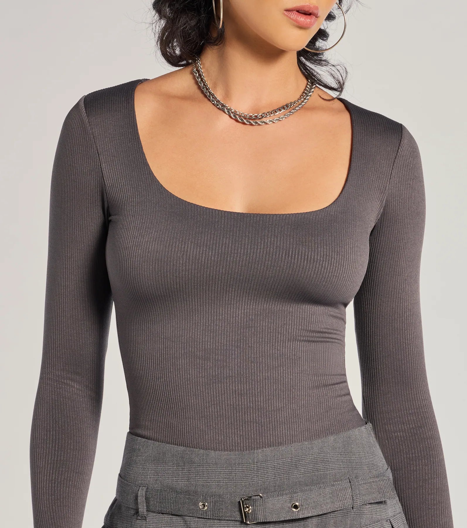 Sleek Appeal Ribbed Knit Long Sleeve Bodysuit