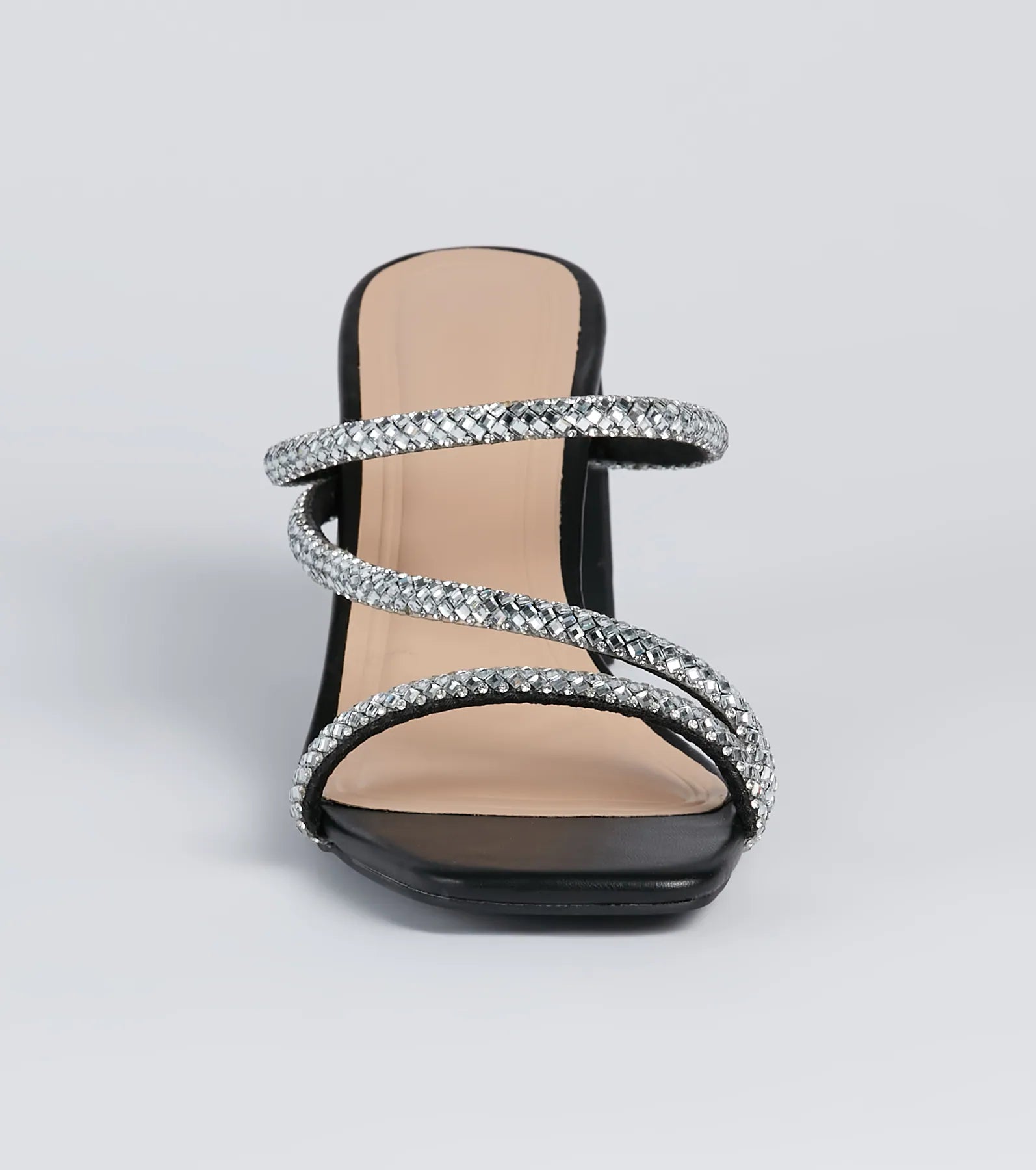 Step Out In Sparkle Rhinestone Low-Heel Mules