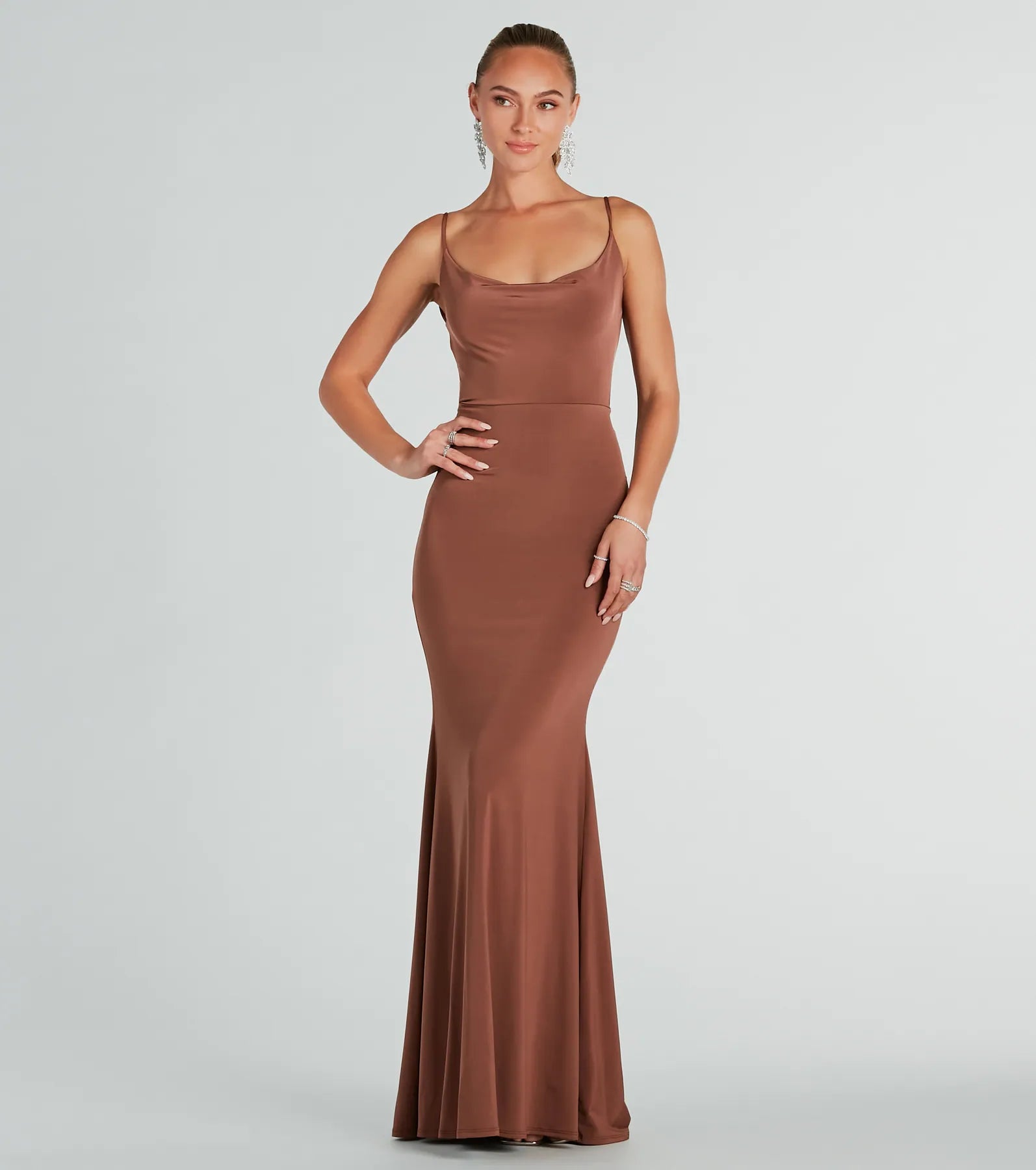 Anya Formal Strappy Open-Back Mermaid Dress