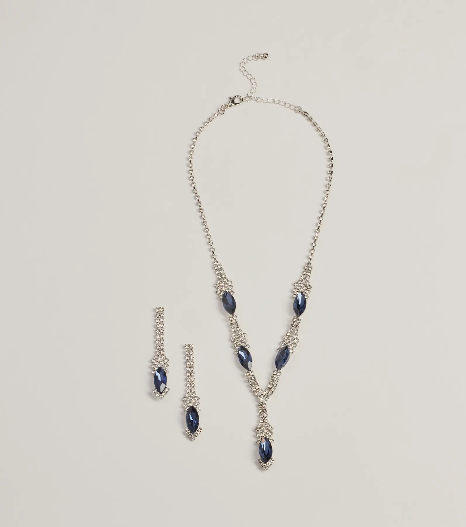 Sparkly Luxe Gemstone Necklace And Earrings Set