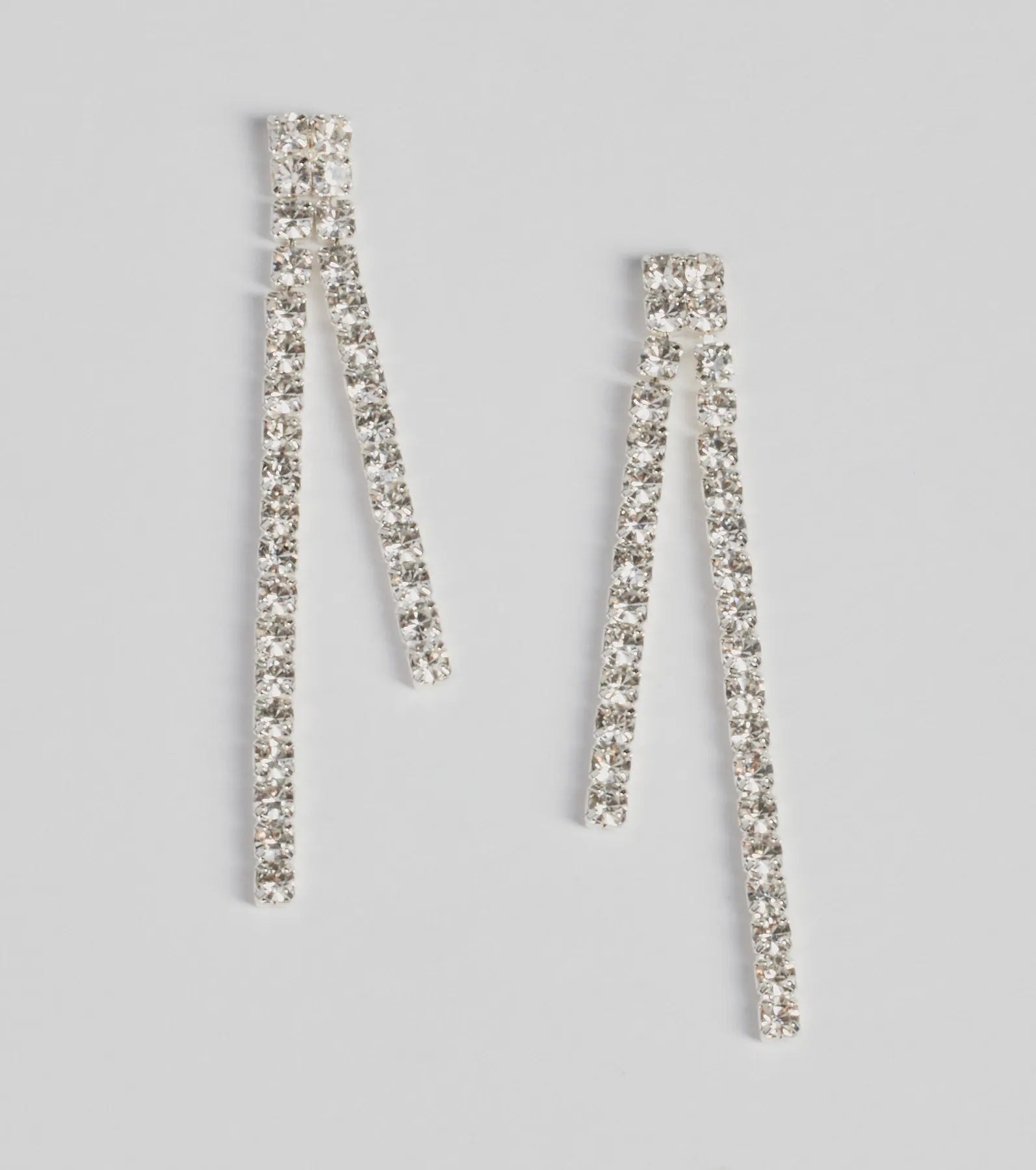 Elegant Glamour Rhinestone Bar Drop Earrings