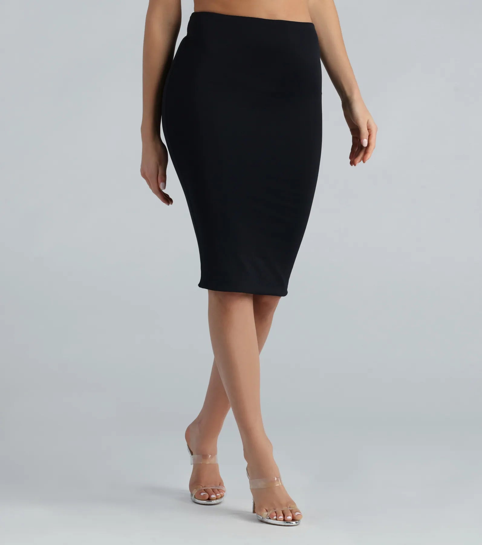 Seamless Smooth Knit High-Rise Pencil Skirt