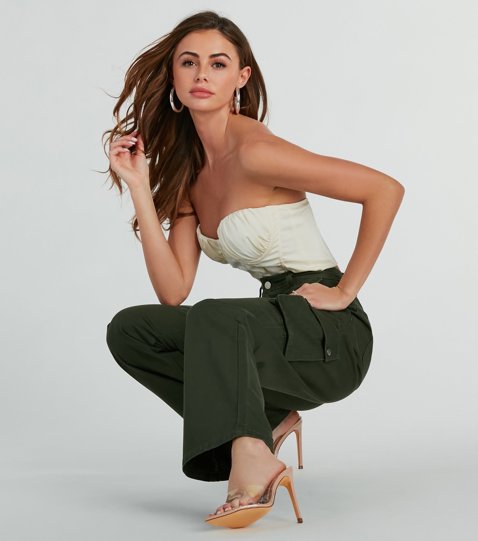 Weekend Mode High Waist Straight-Leg Cargo Pants