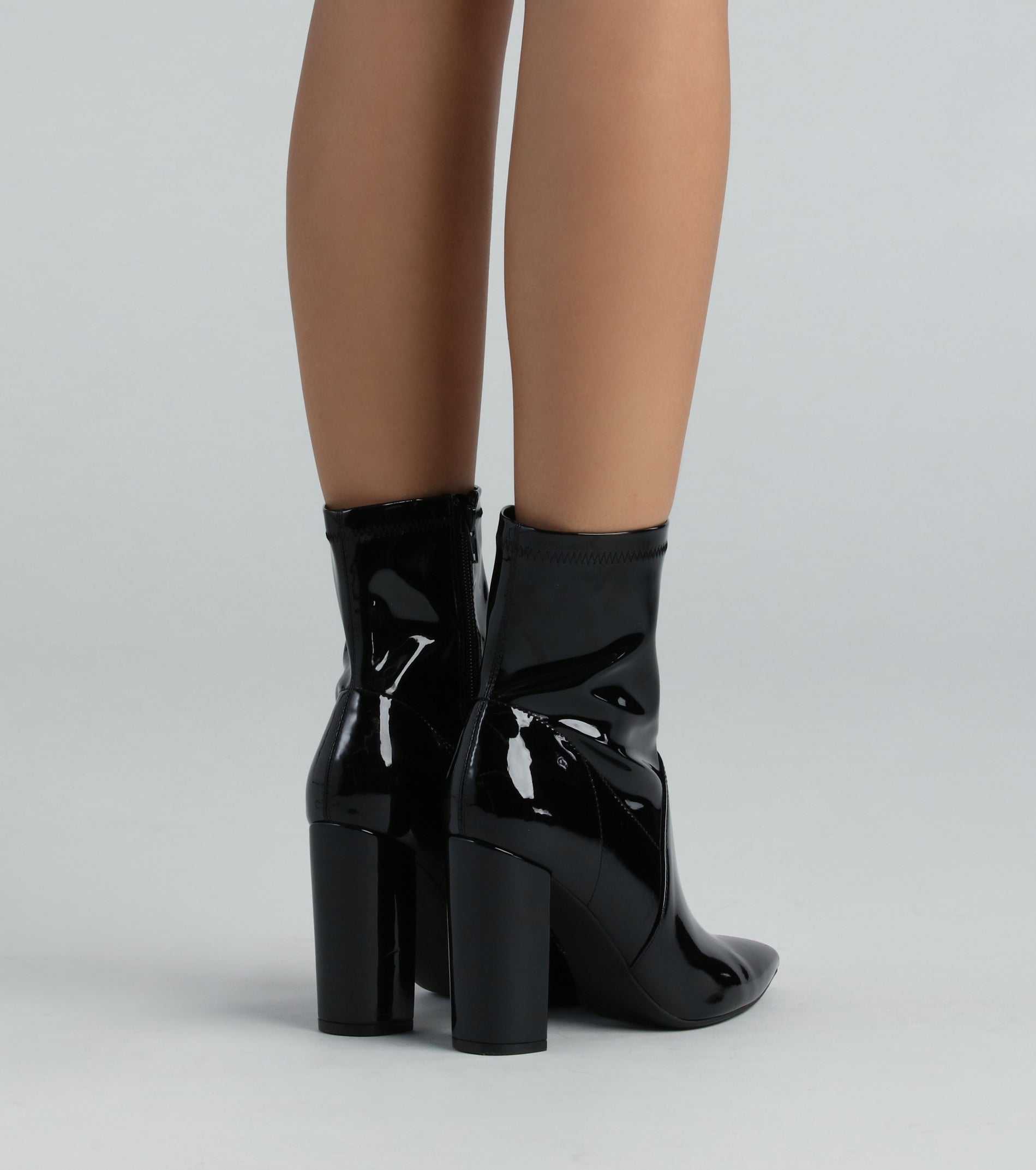 Made Ya Look Patent Block Heel Booties