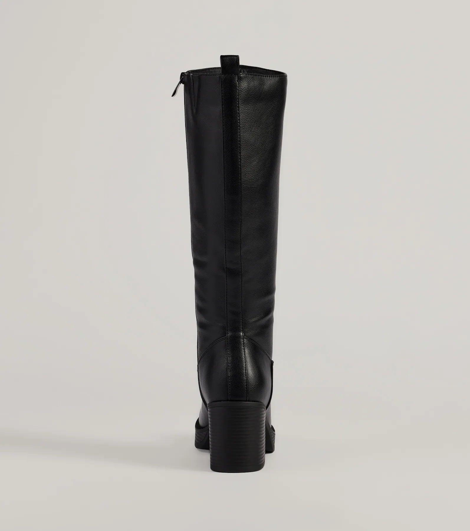 Edgy Chic Under-The-Knee Moto Platform Boots