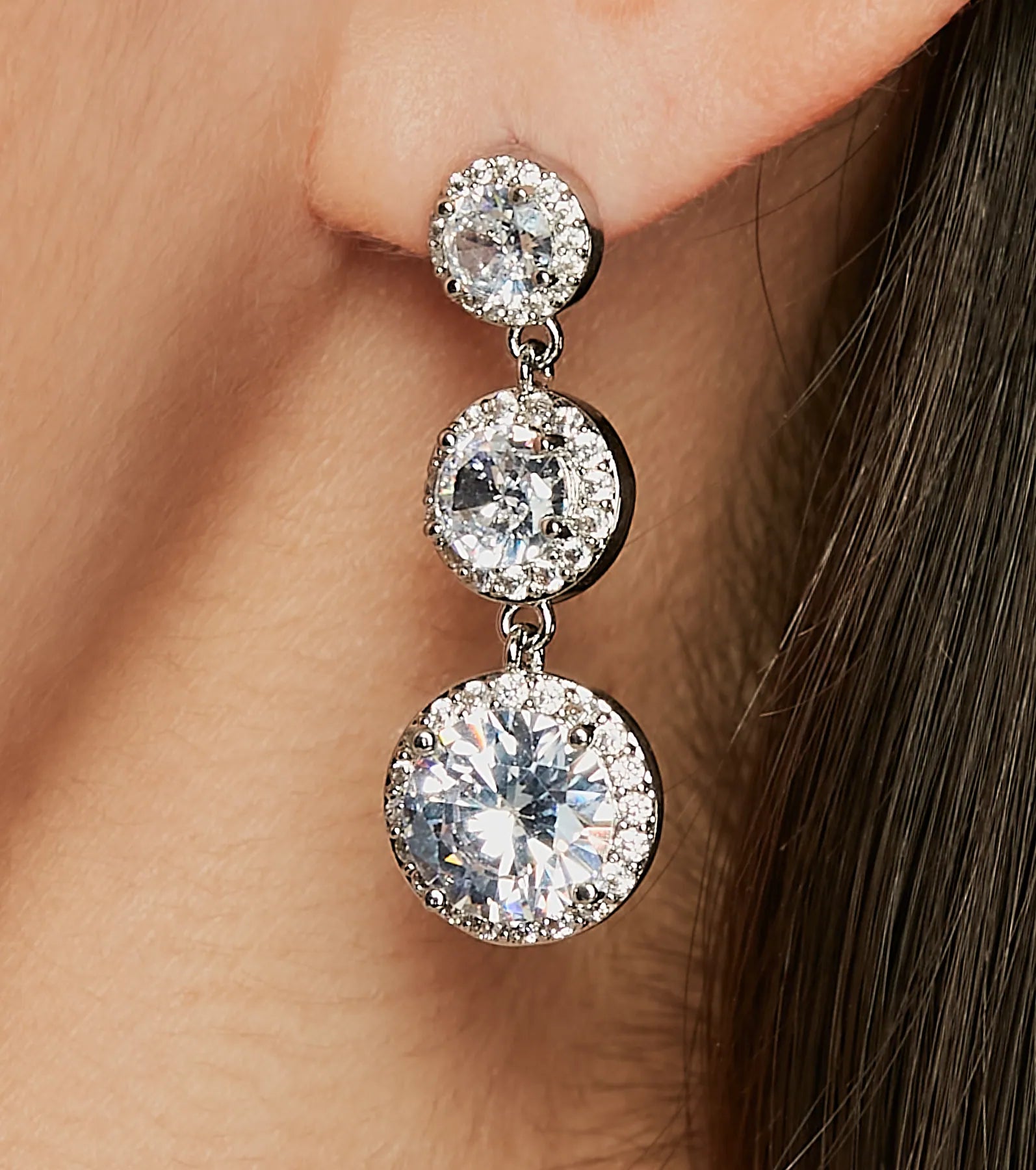 Fine Decadence Linear Rhinestone Earrings