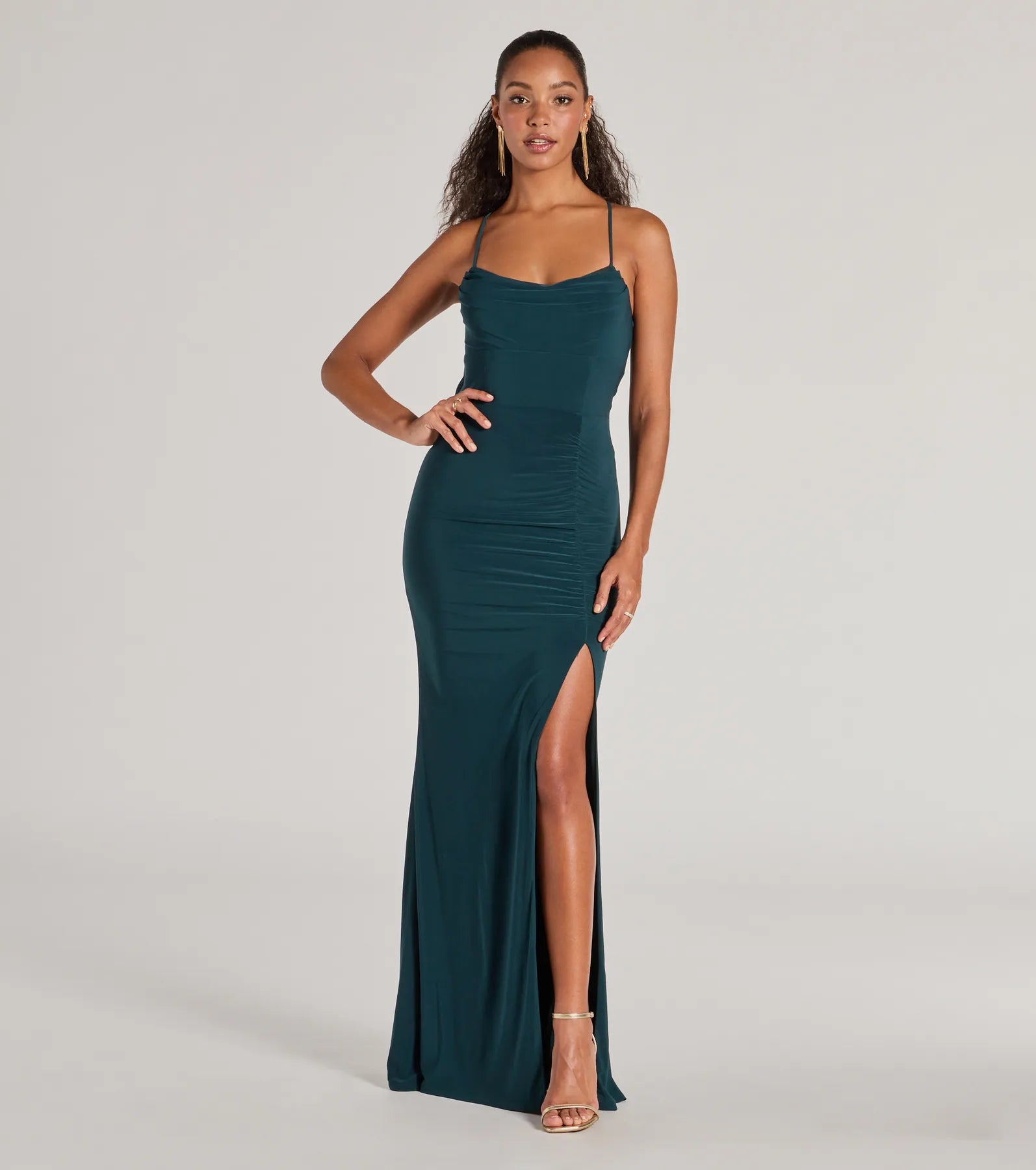 Ashley Sleeveless Bow Mermaid Formal Dress