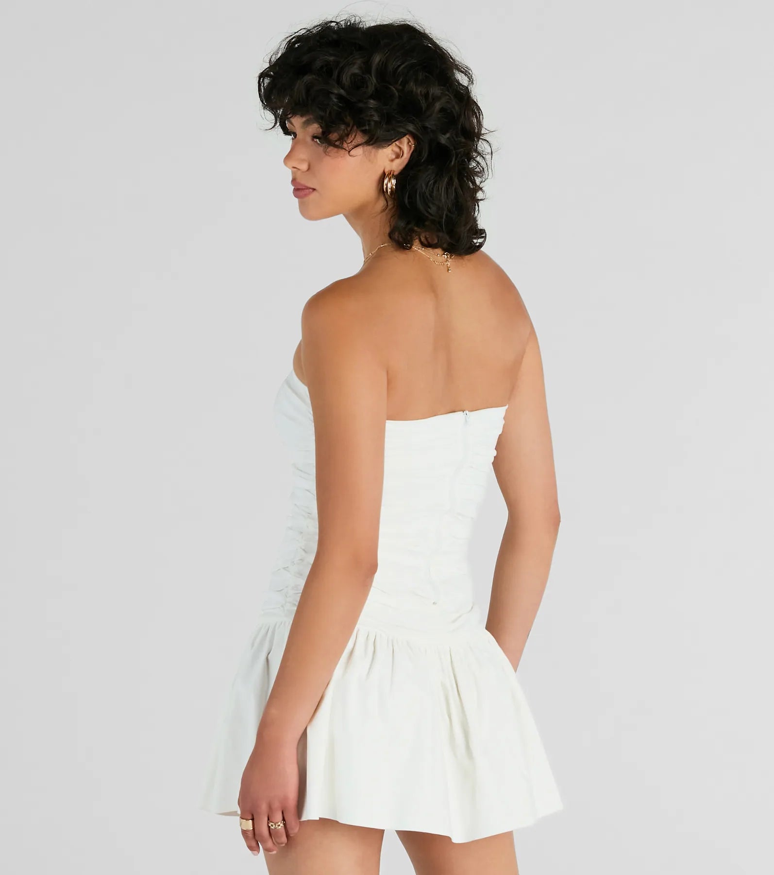 Covetable Charm Strapless Mini Skater Dress