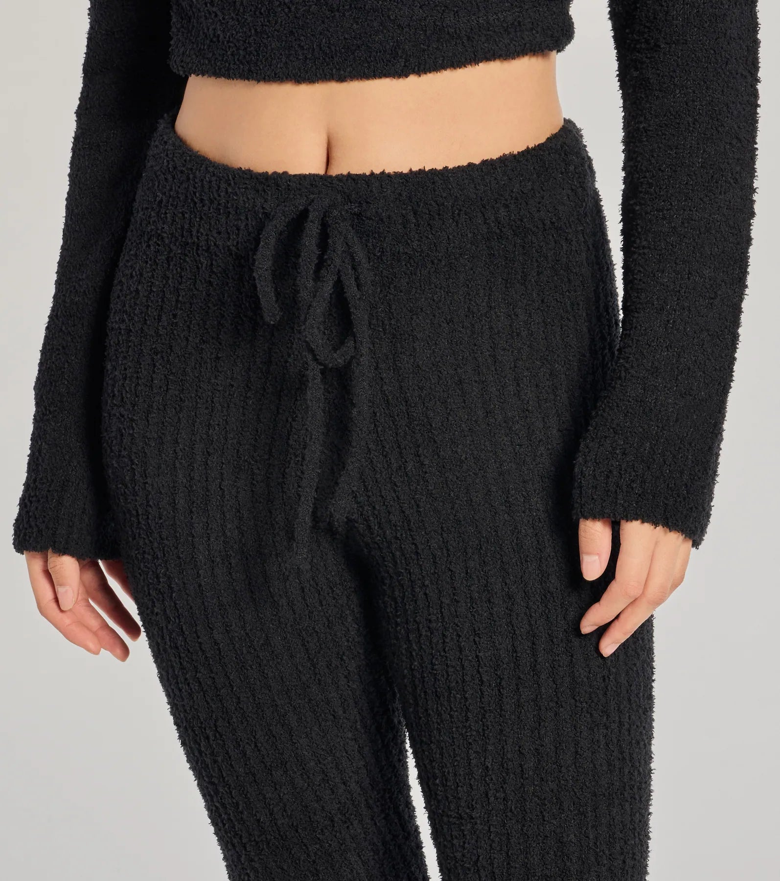 Cozy Life Chenille Knit Tie-Waist Joggers